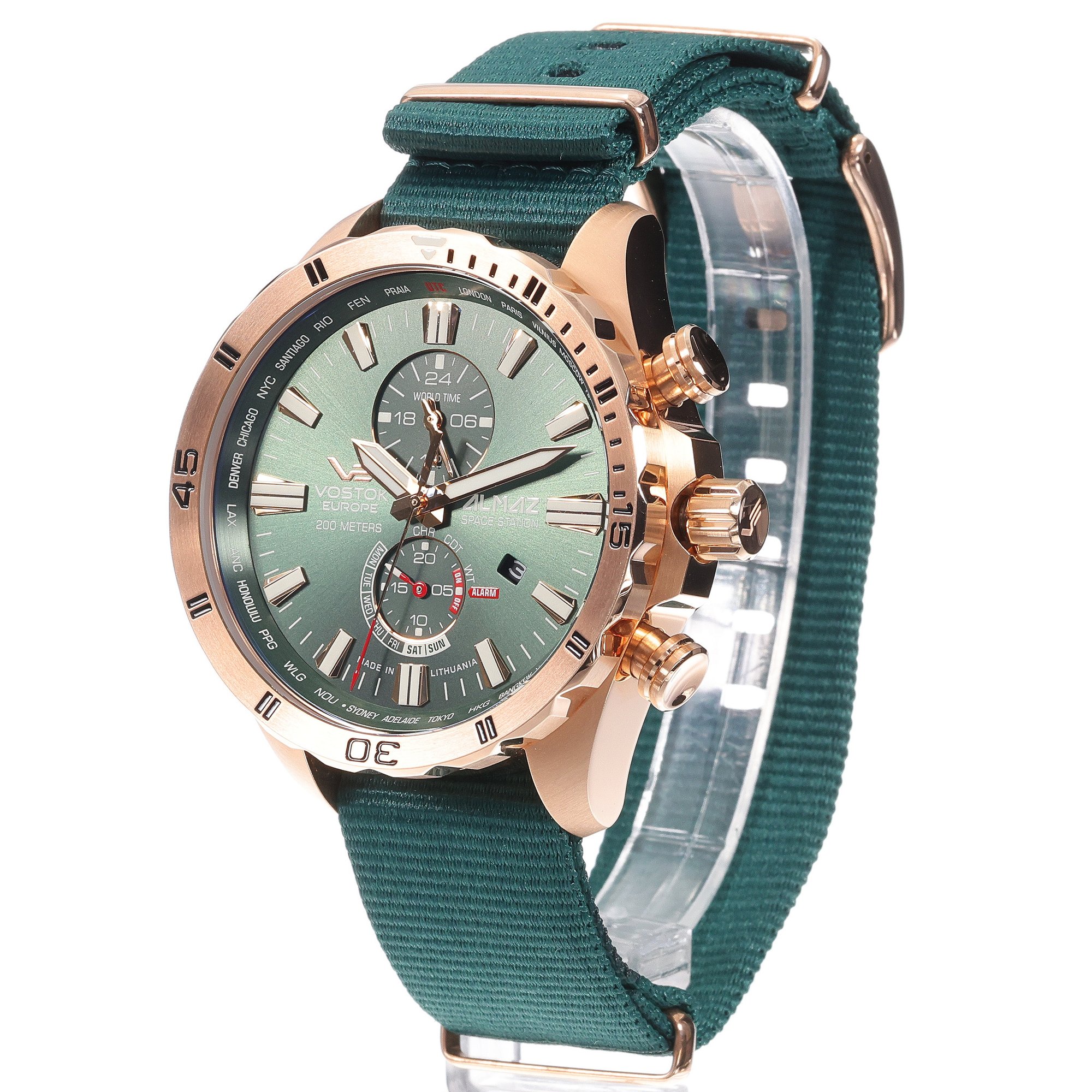 Vostok Europe YM8J-320B656N zegarek różowe złoto klasyczny Almaz pasek - miniatura 2