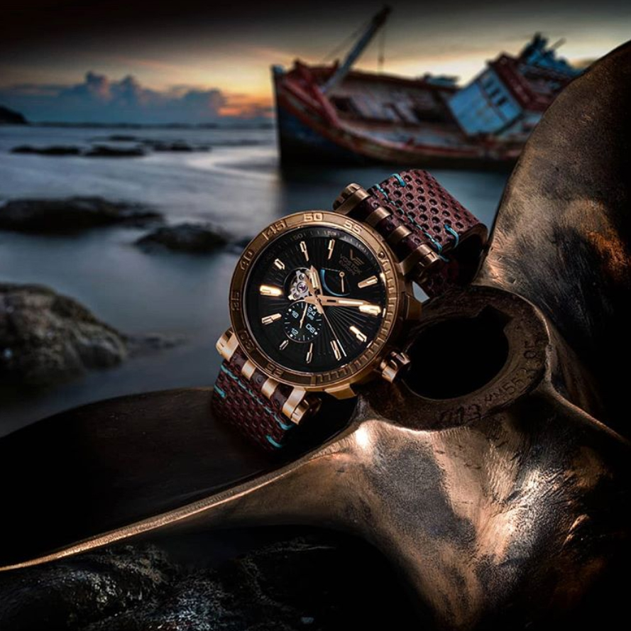 Vostok Europe YN84-575O540S Energia Rocket Bronze Automatic Energia Rocket klasyczny zegarek brązowy - miniatura 9