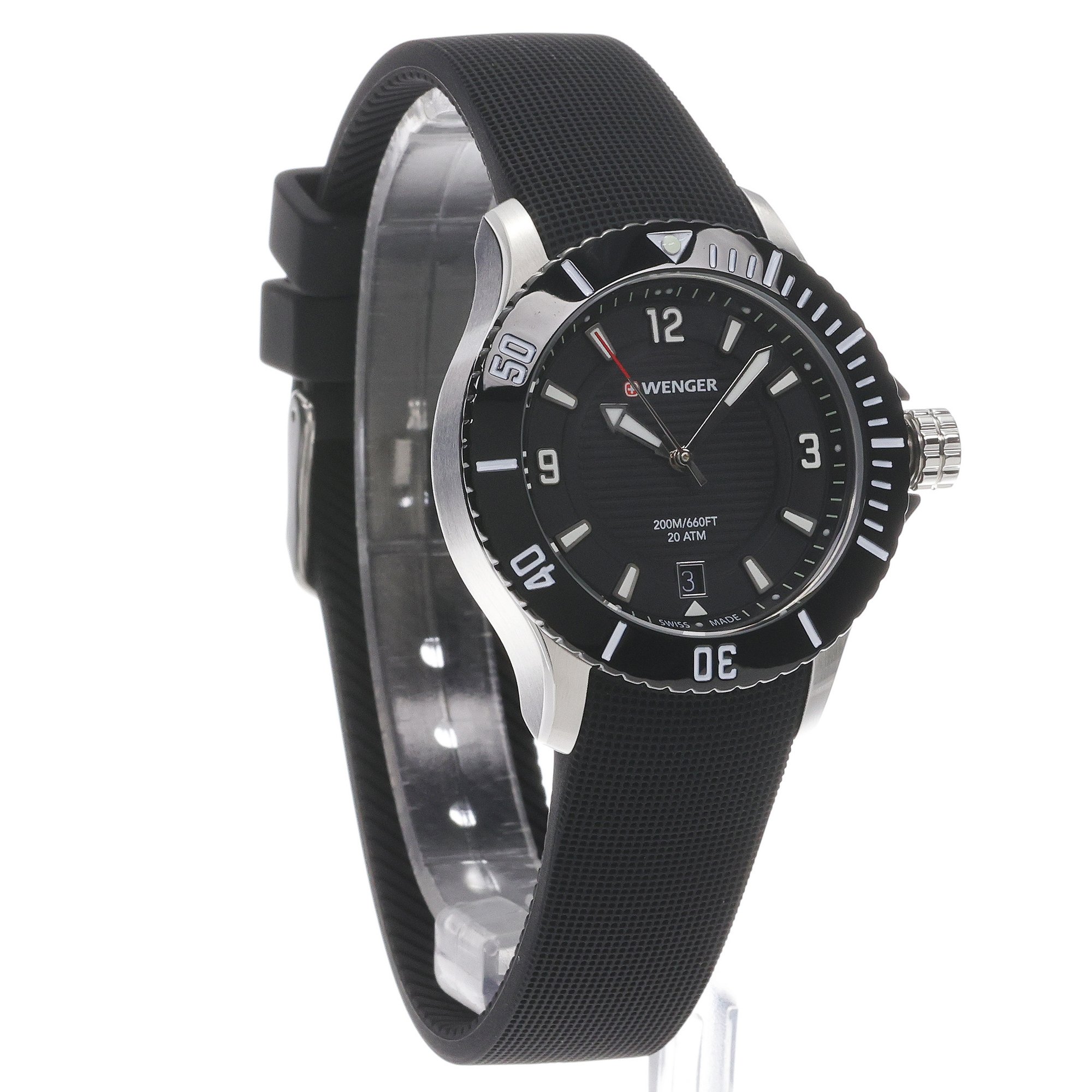 Wenger 010621110 zegarek srebrny klasyczny Seaforce pasek - miniatura 3