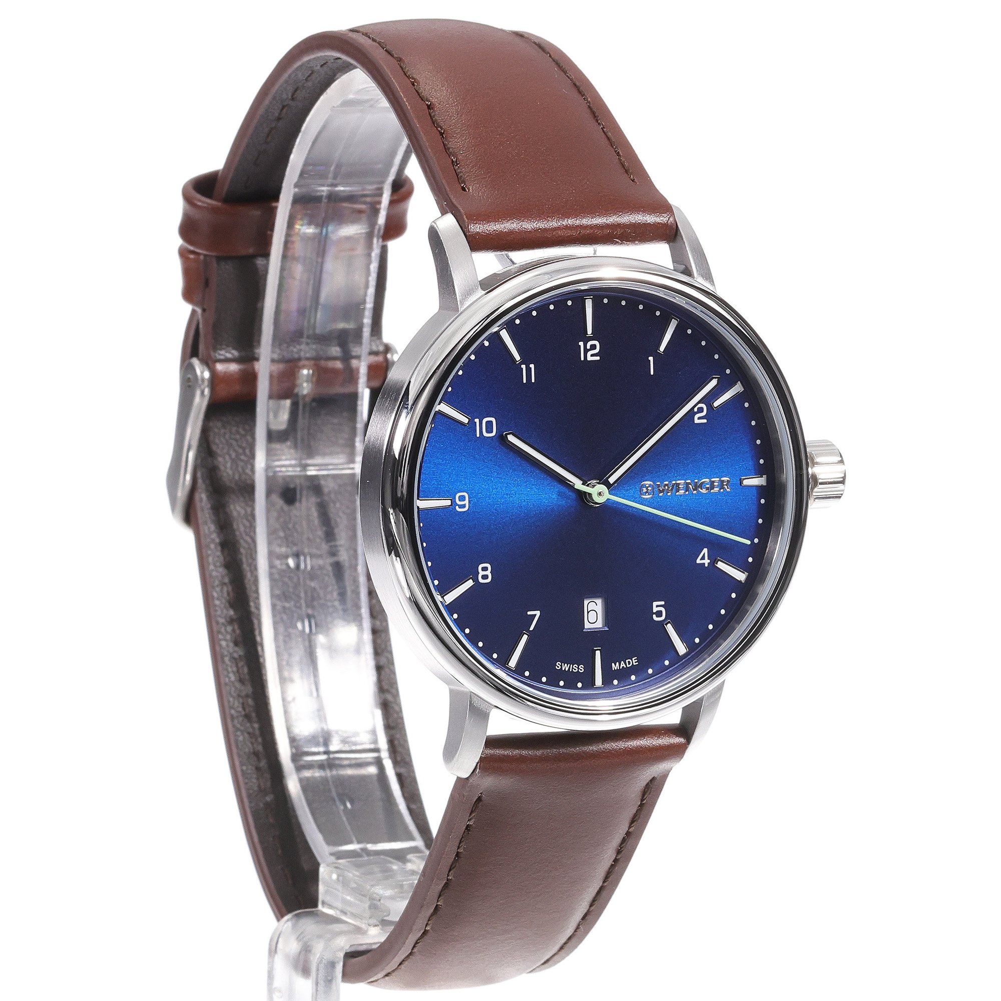 Wenger 011731123 zegarek srebrny klasyczny Urban pasek - miniatura 3