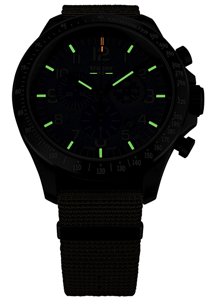 zegarek Traser TS-109459 P67 Officer Pro Chronograph Khaki NATO męski z tachometr P67 Officer Pro - miniatura 4