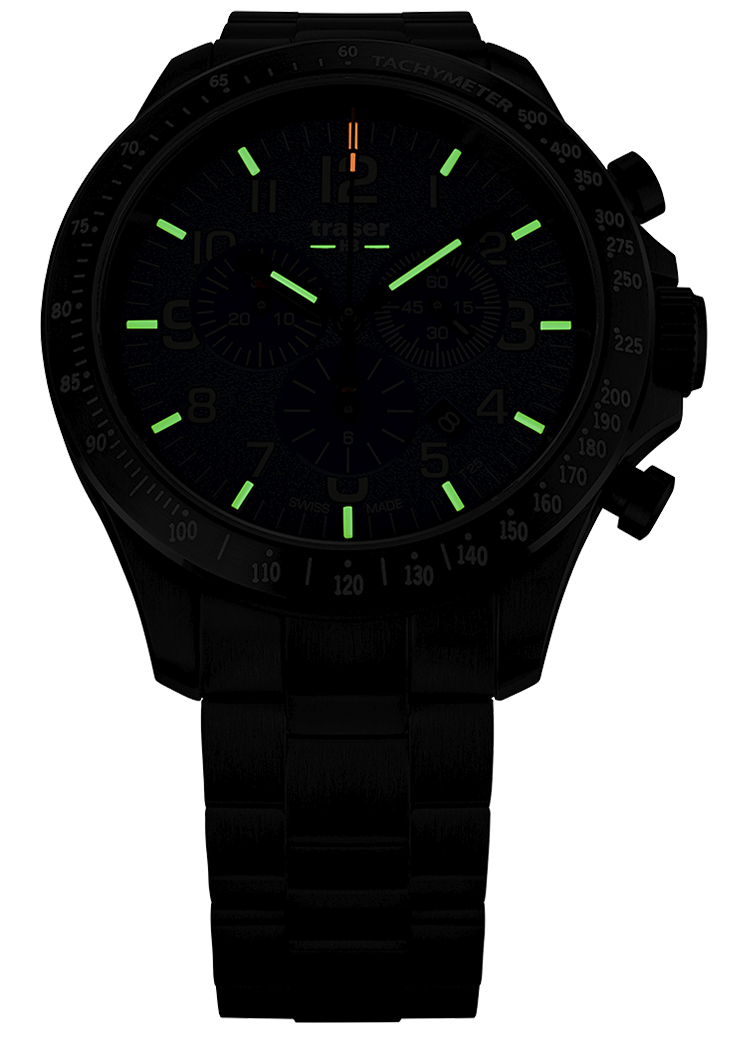 zegarek Traser TS-109466 P67 Officer Pro Chronograph Black Steel Bracelet męski z tachometr P67 Officer Pro - miniatura 4