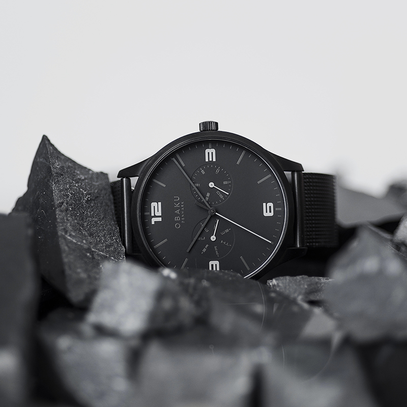 Obaku Denmark V249GMBBMB Slim ASK - CHARCOAL zegarek męski klasyczny mineralne utwardzane - miniatura 11