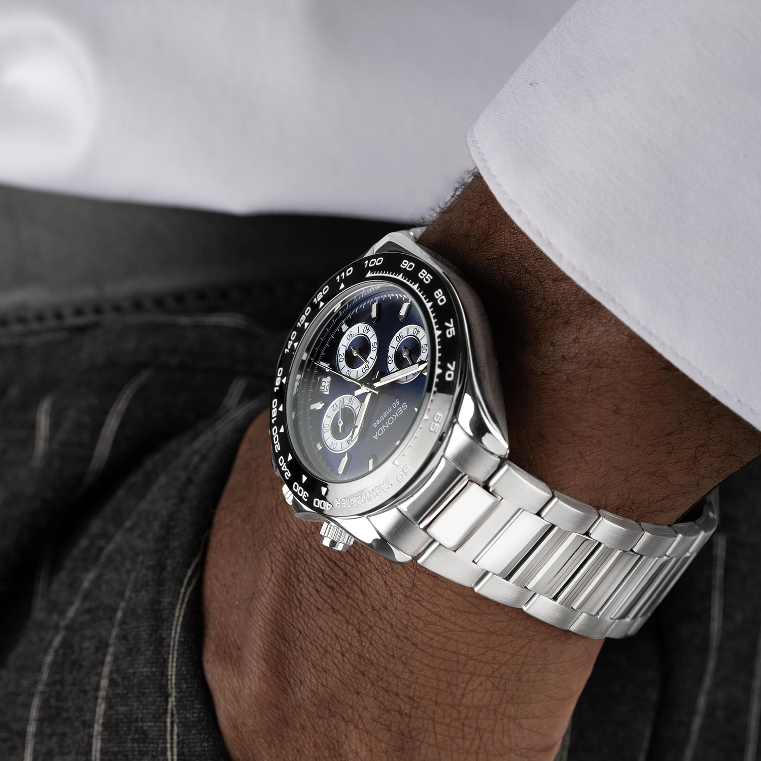 zegarek 30200 męski z tachometr Chronograph - miniatura 8