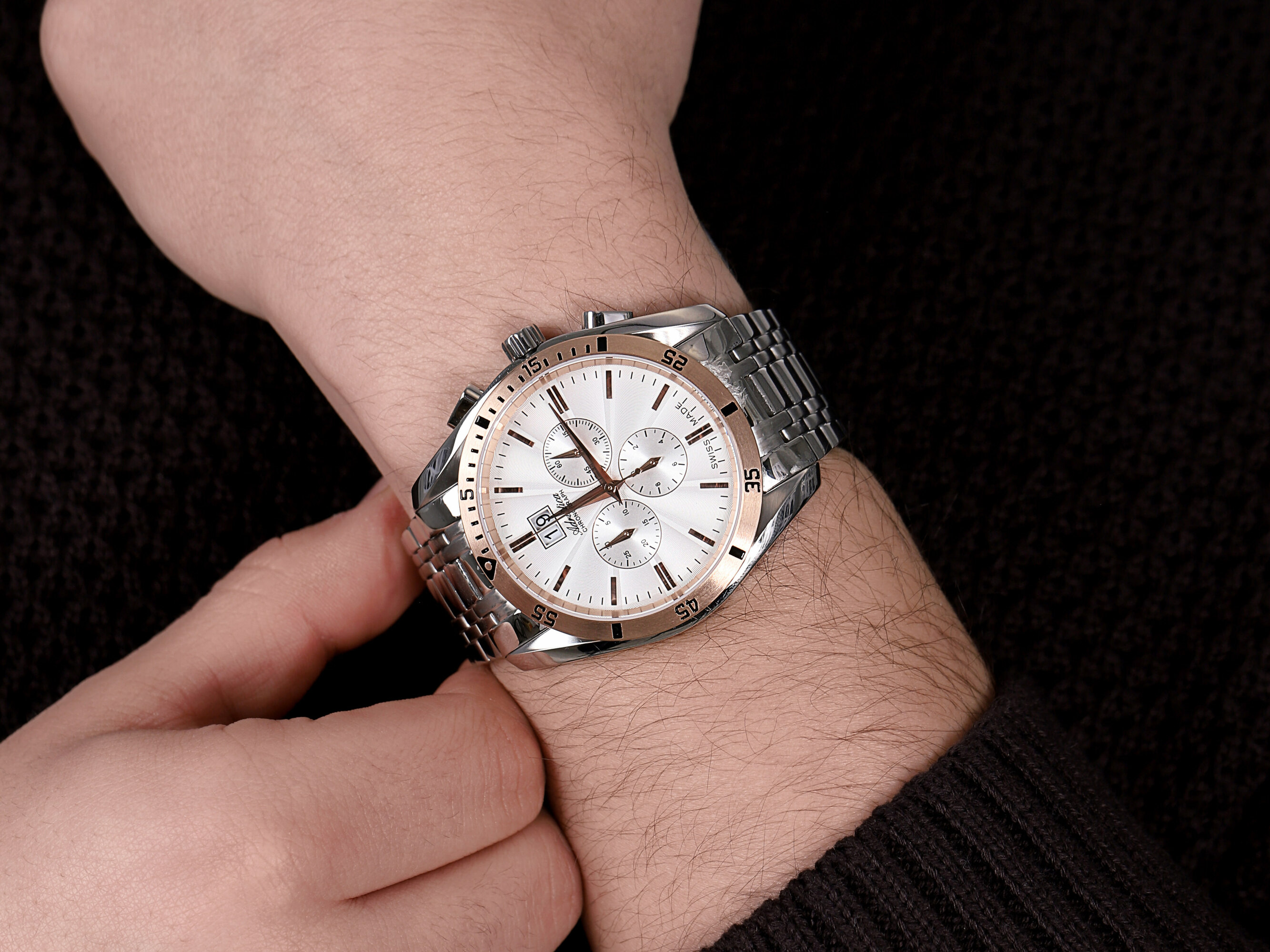 zegarek Adriatica A8202.R113CH Chronograph męski z chronograf Bransoleta - miniatura 5