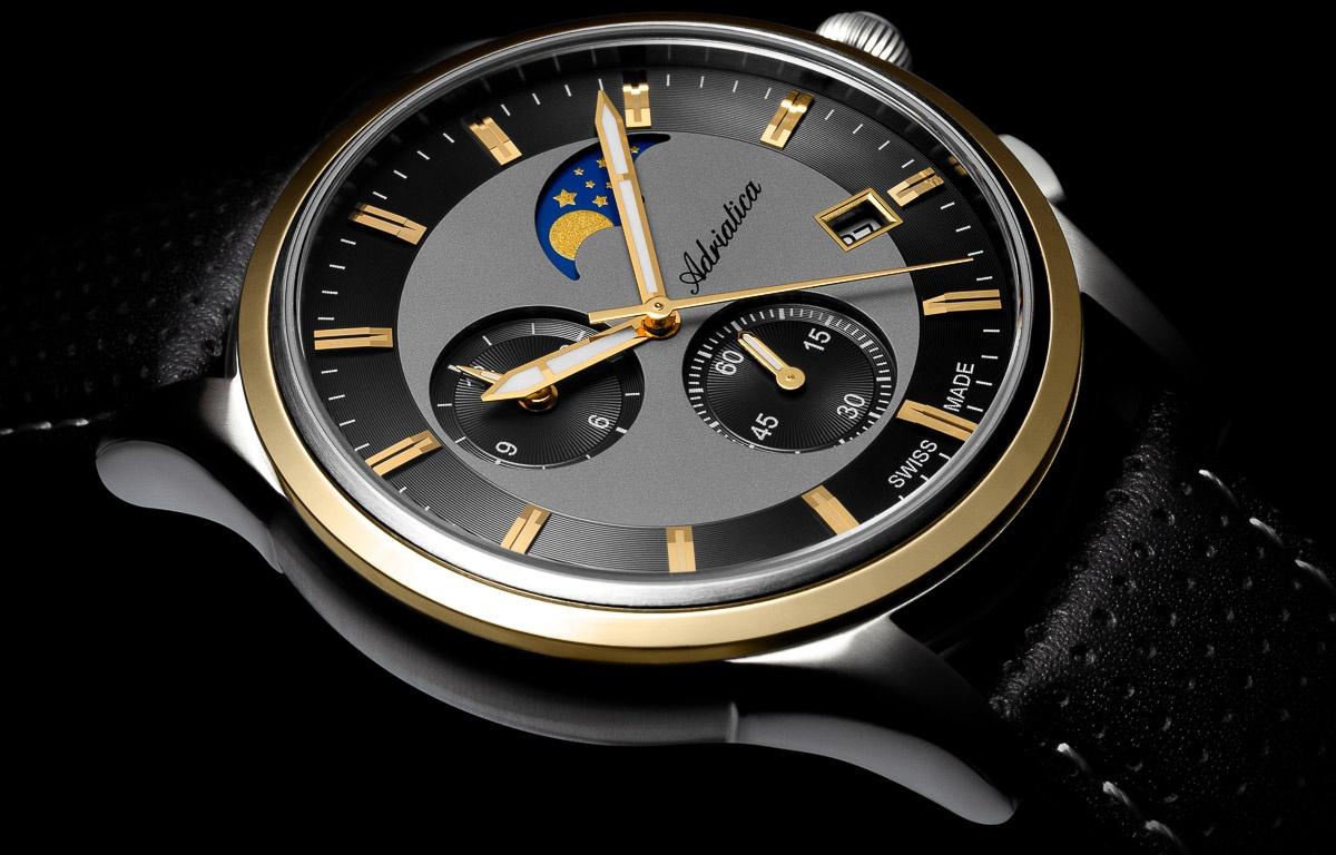 zegarek Adriatica A828222G7CH Moonphase Chronograph męski z chronograf Pasek - miniatura 5