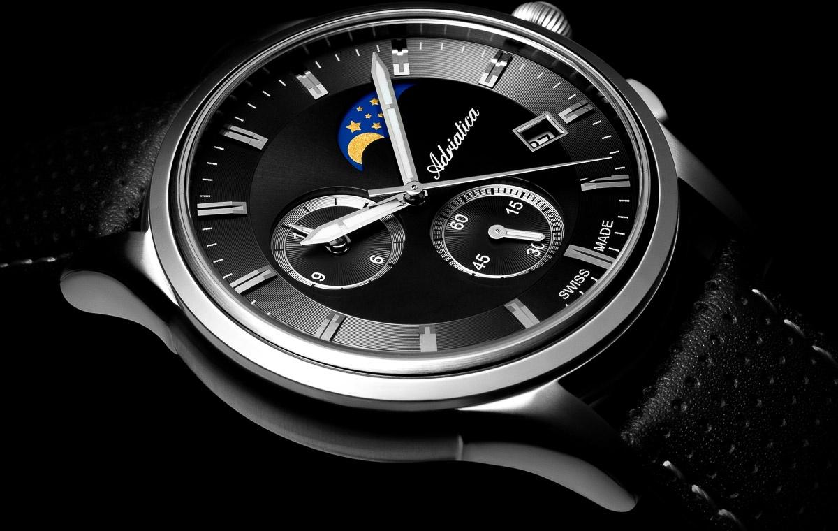 zegarek Adriatica A82825214CH kwarcowy męski Pasek Moonphase Chronograph - miniatura 4
