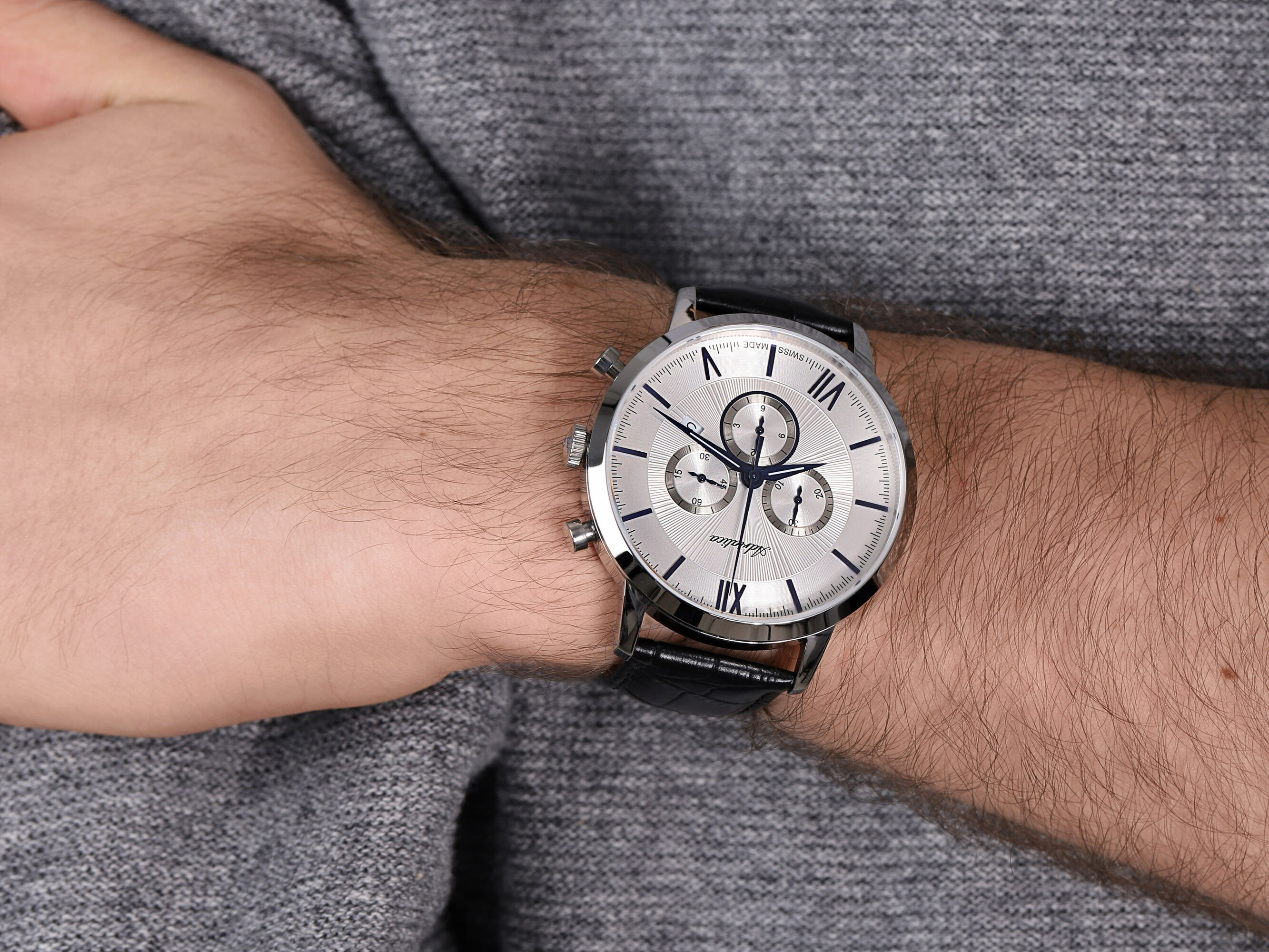 zegarek Adriatica A8298.52B3CH Chronograph męski z chronograf Pasek