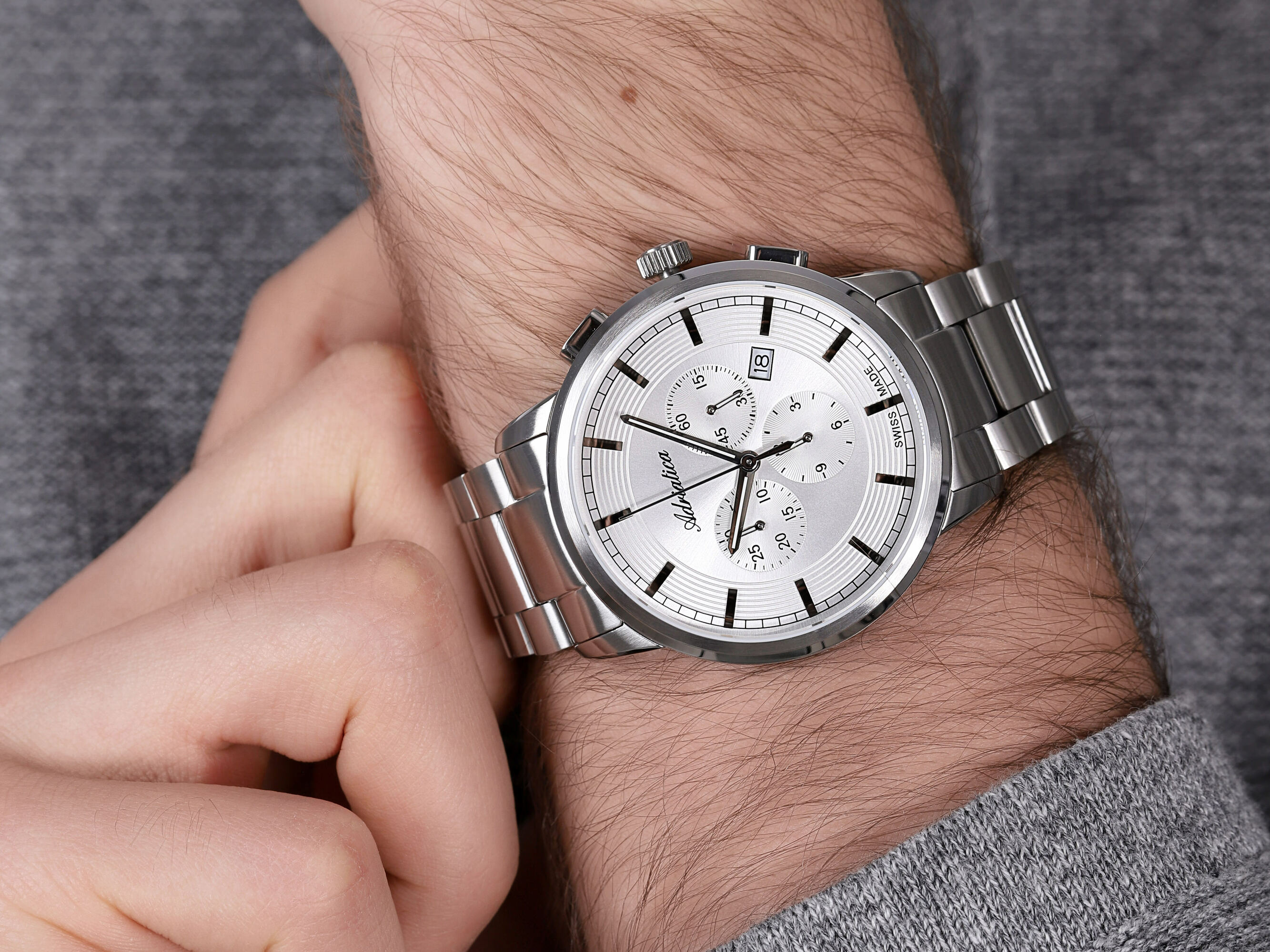 zegarek Adriatica A8307.5113CH Chronograph męski z chronograf Bransoleta - miniatura 4