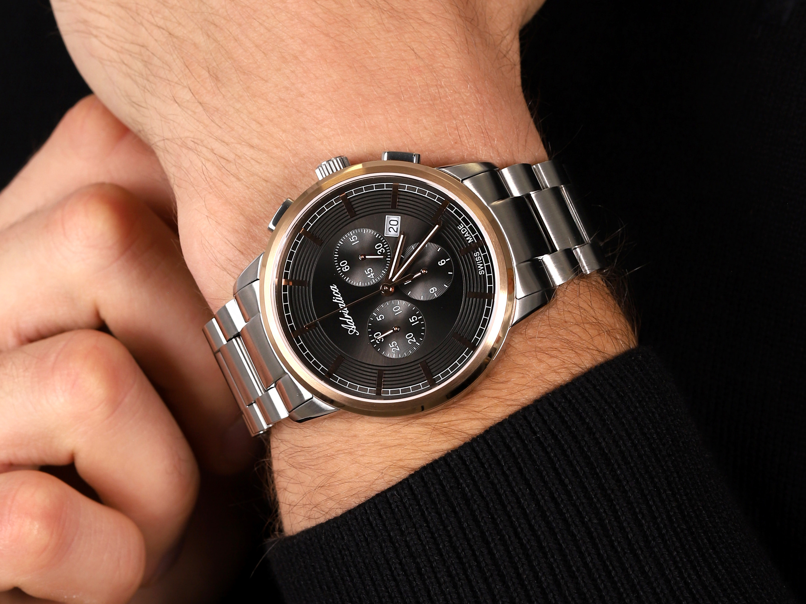 zegarek Adriatica A8307.R1R6CH Chronograph męski z chronograf Bransoleta