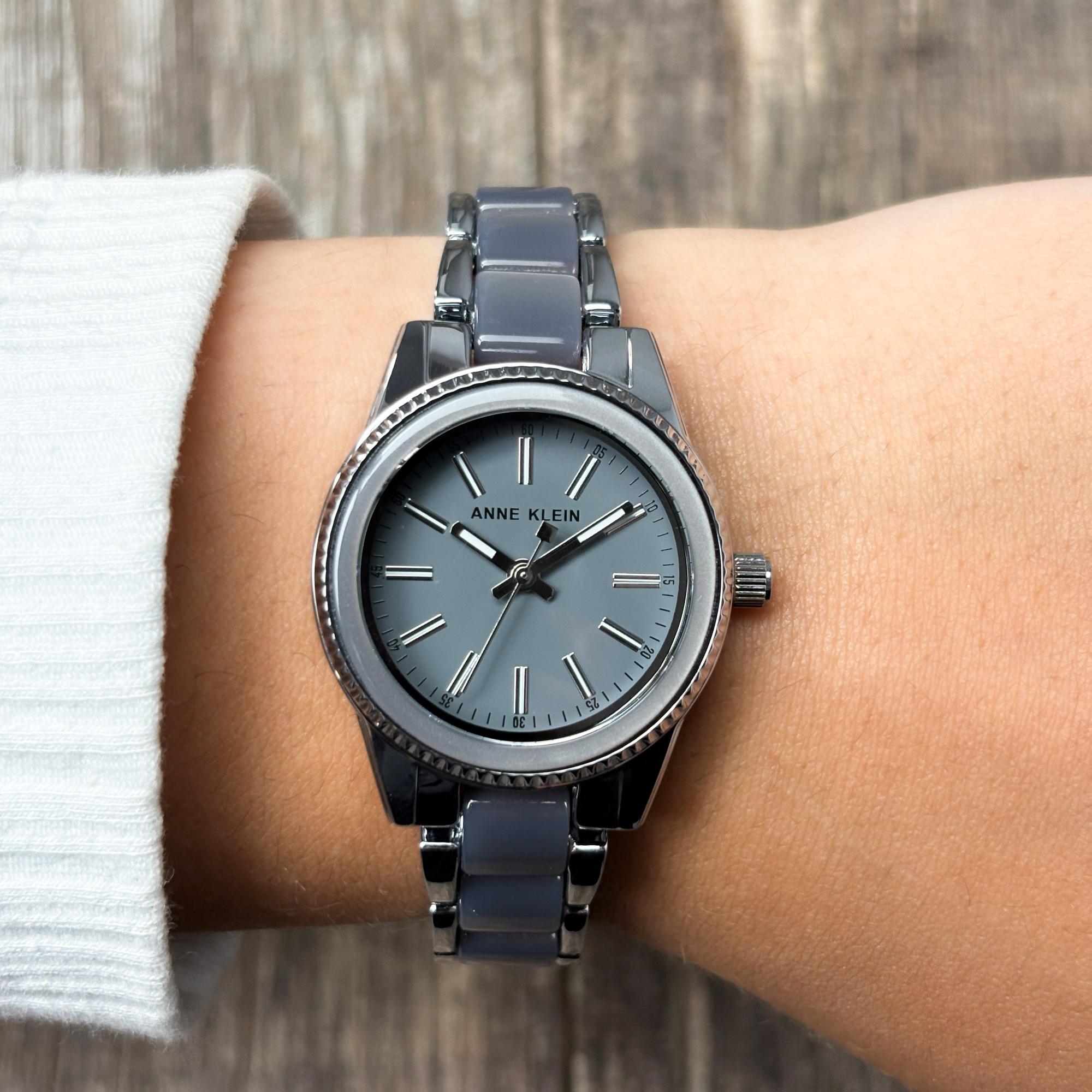 zegarek Anne Klein AK-3213GYSV Bransoleta mineralne - miniatura 9