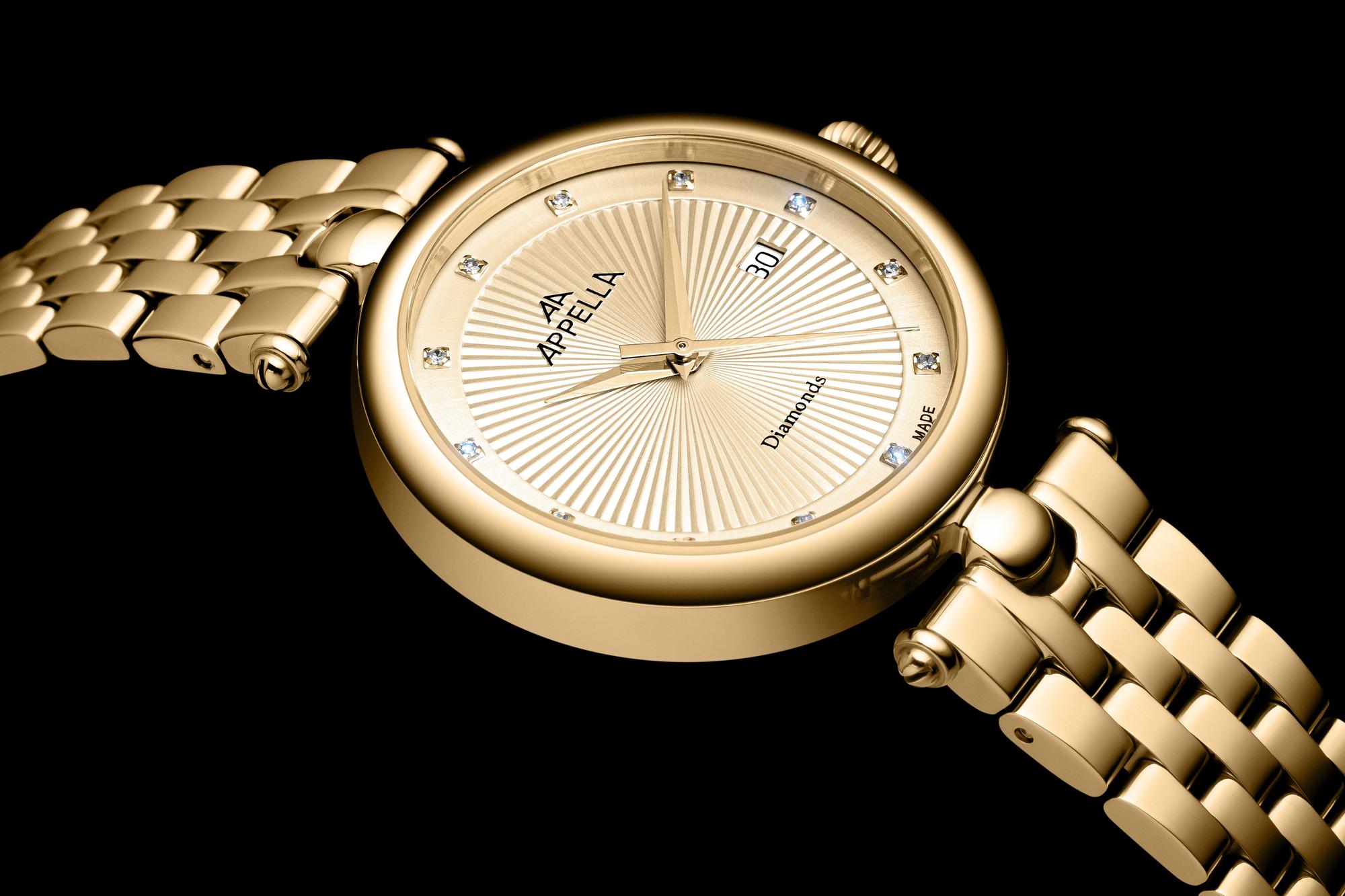 zegarek Appella L500021141DQ złoty Diamonds - miniatura 4