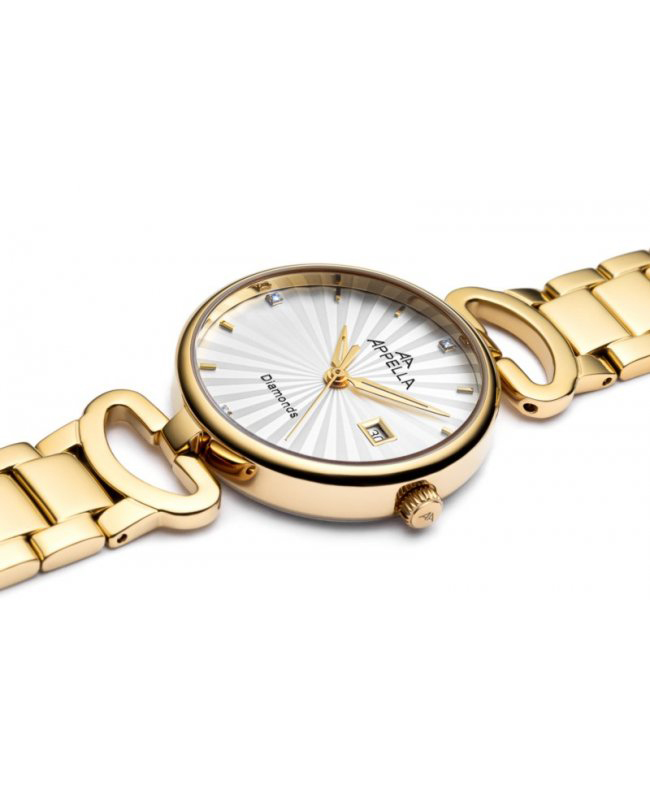 zegarek Appella L500081193DQ złoty Diamonds - miniatura 5