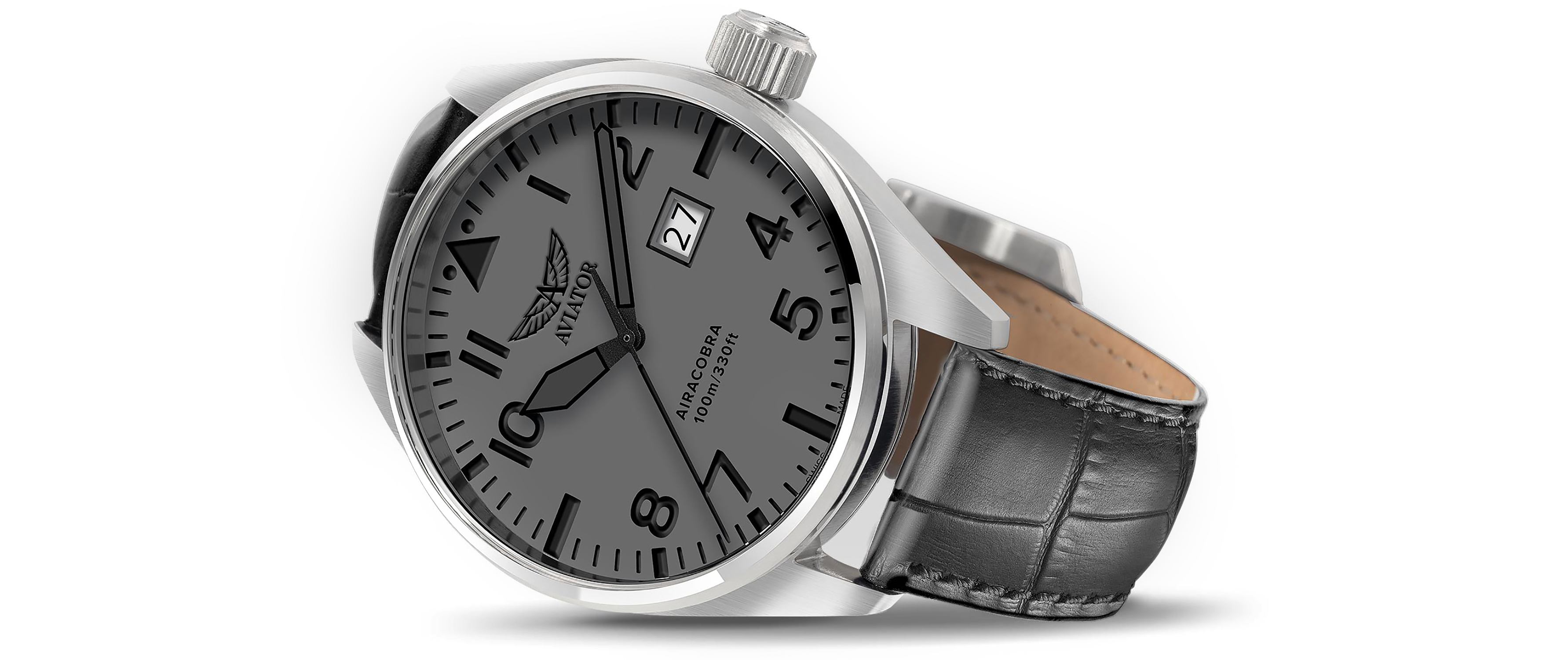 zegarek Aviator V.1.22.0.150.4 srebrny Airacobra - miniatura 2