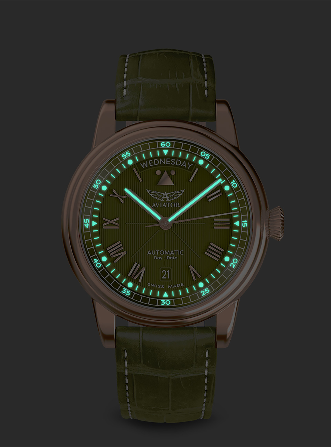 zegarek Aviator V.3.35.2.279.4 automatyczny męski Douglas Douglas DAY-DATE 41 Automatic LIMITED EDITION - miniatura 3
