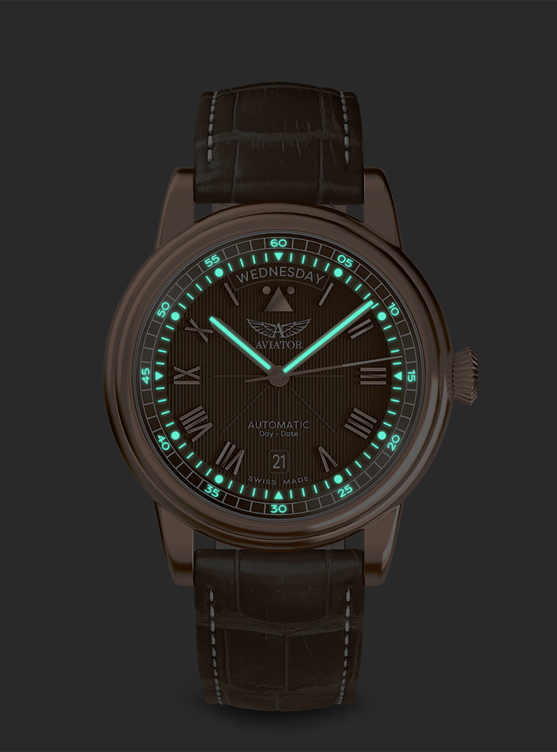 zegarek Aviator V.3.35.2.280.4 automatyczny męski Douglas Douglas DAY-DATE 41 Automatic LIMITED EDITION - miniatura 7