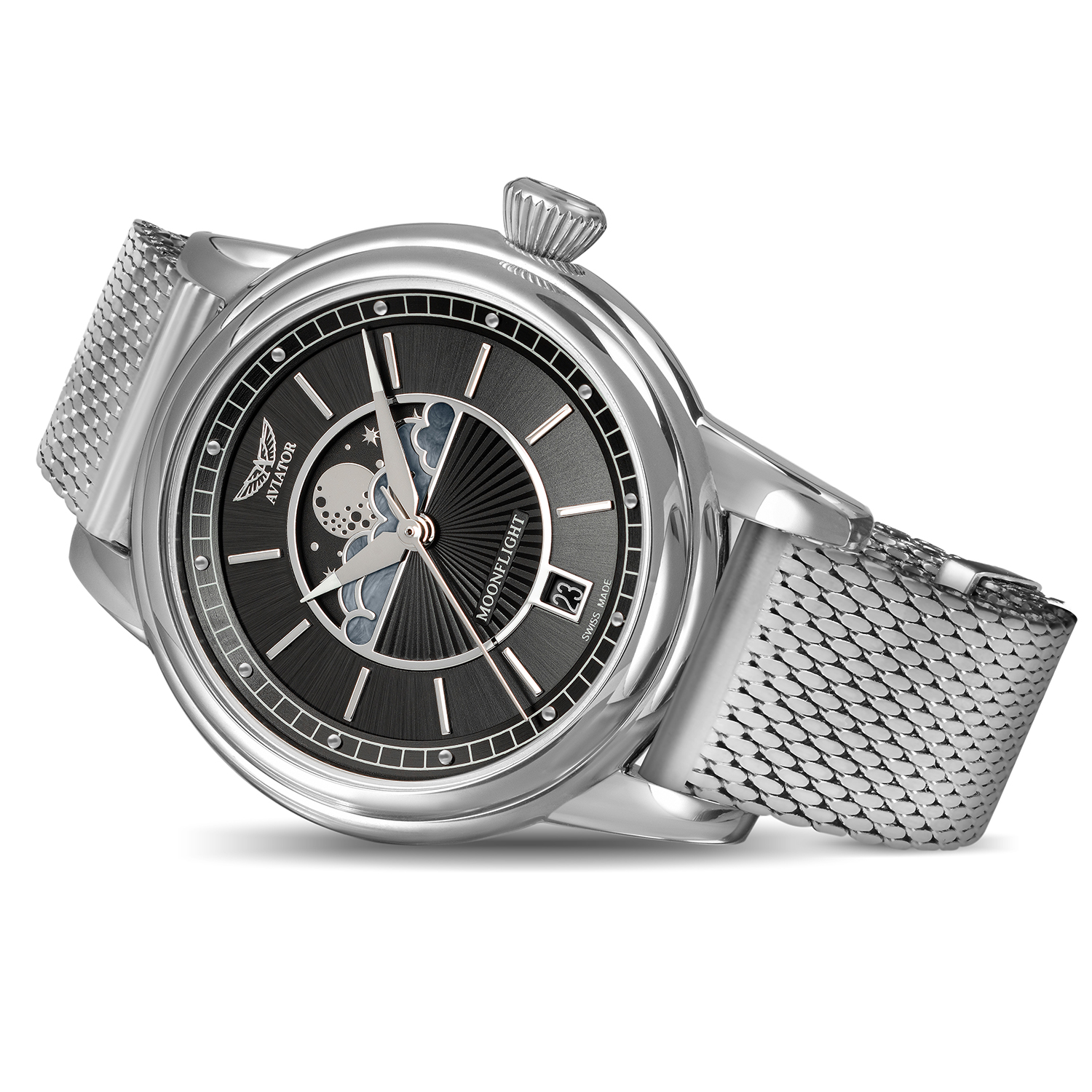 zegarek Aviator V13302525 srebrny Douglas Moonflight - miniatura 2