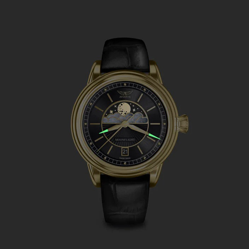 zegarek Aviator V13313444 złoty Douglas Moonflight