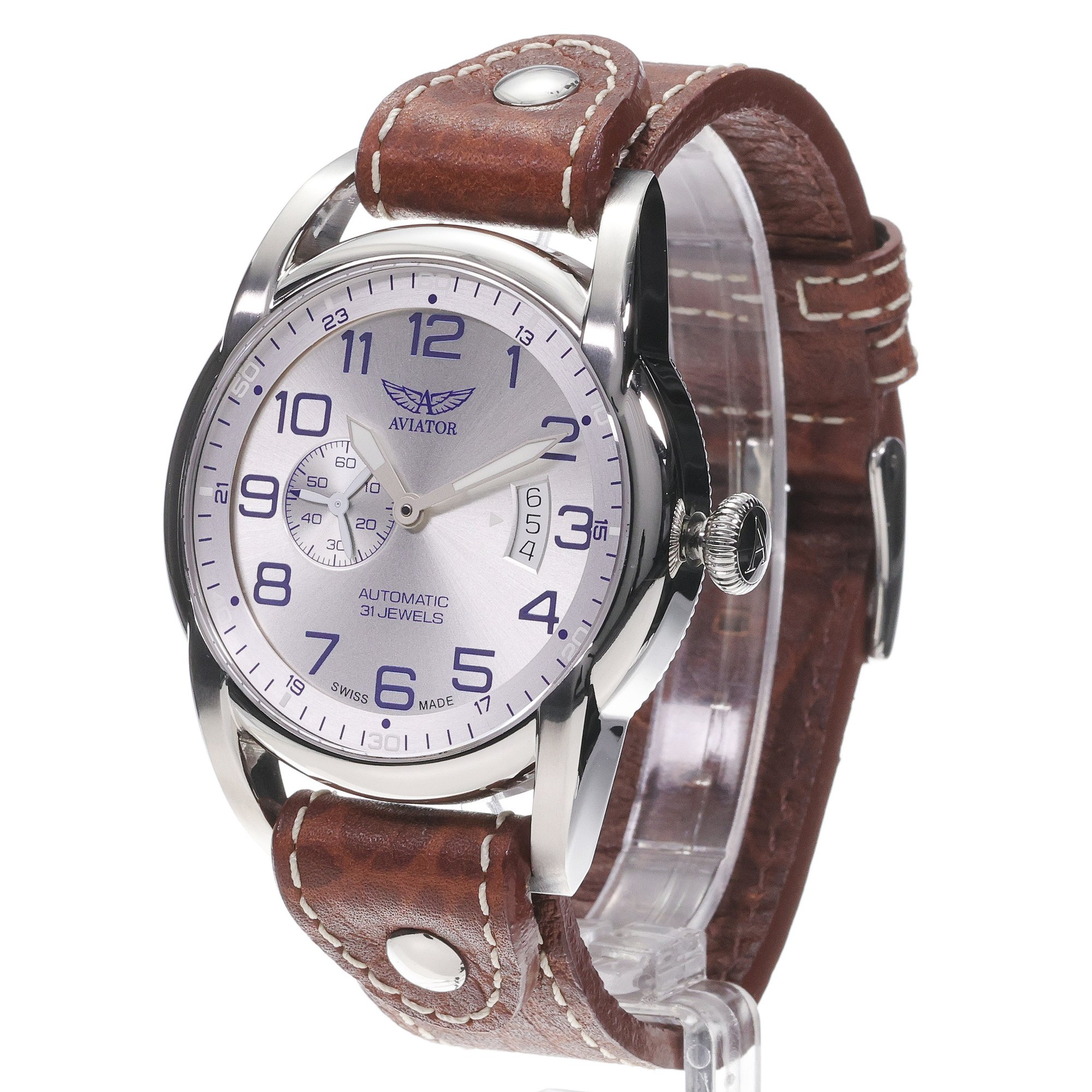 zegarek Aviator V31801014 srebrny Bristol - miniatura 2