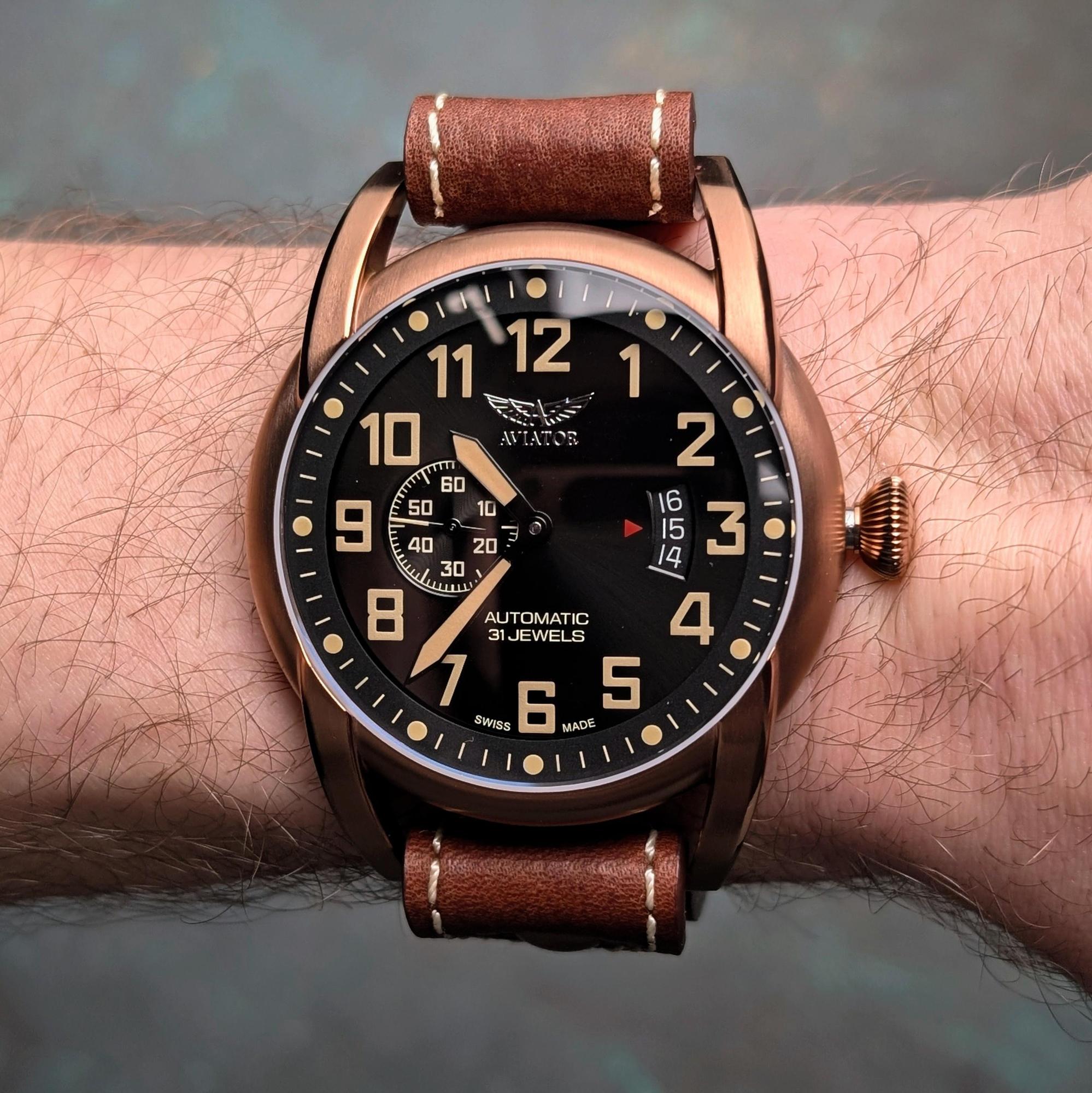 zegarek Aviator V31881624 automatyczny męski Bristol - miniatura 6