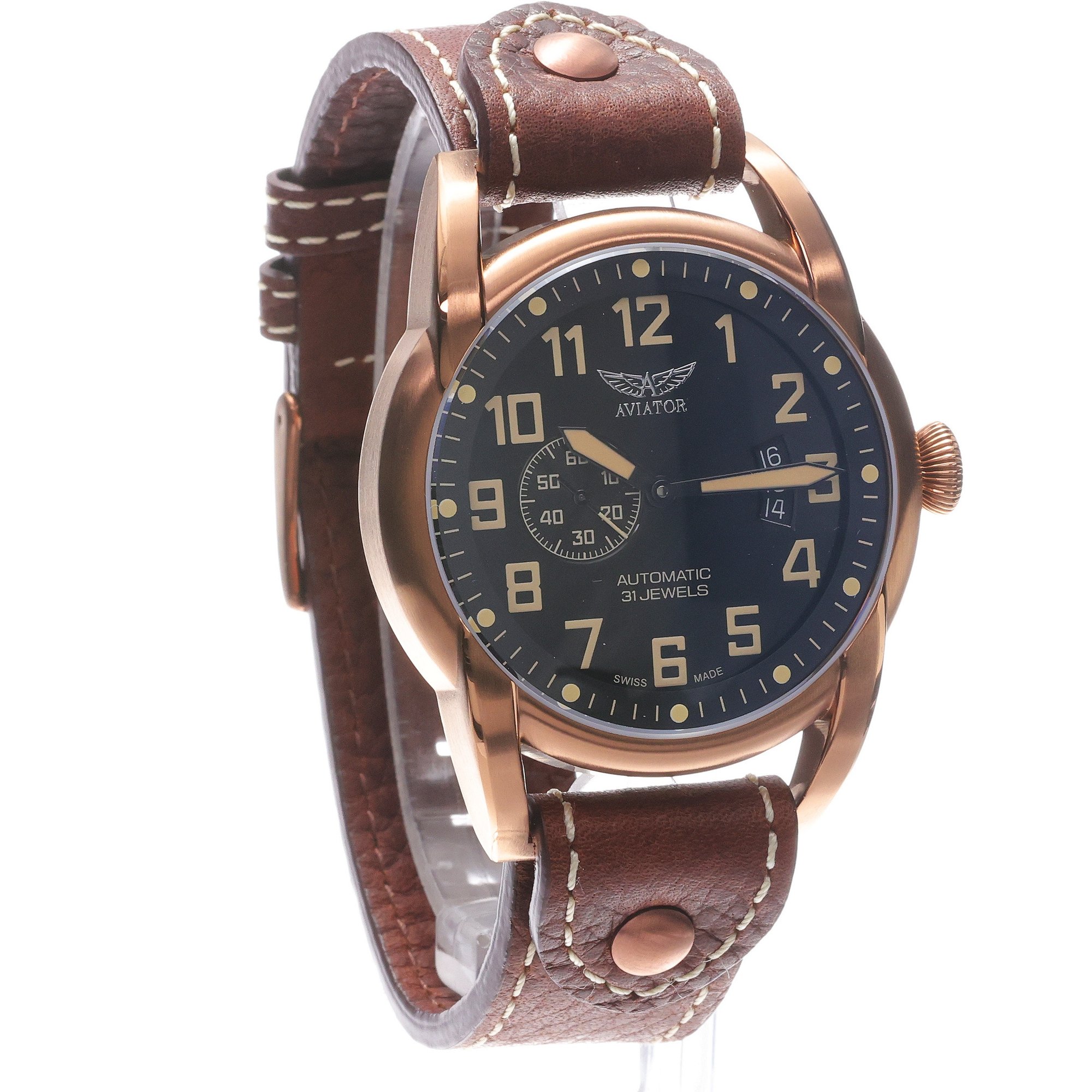 zegarek Aviator V31881624 różowe złoto Bristol - miniatura 3