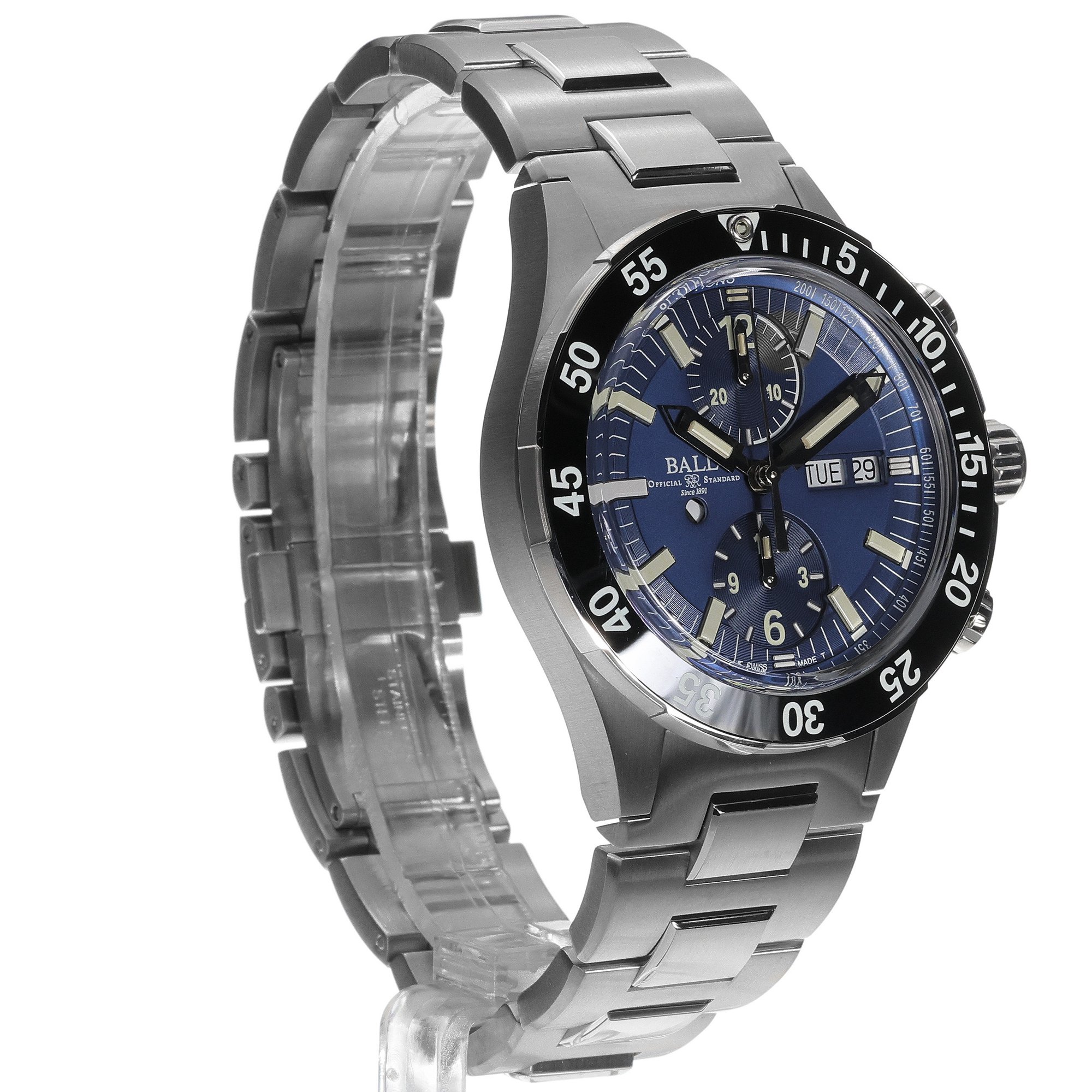 zegarek Ball DC3030C-S-BE Roadmaster Rescue Chronograph 41mm męski z chronograf Roadmaster - miniatura 3