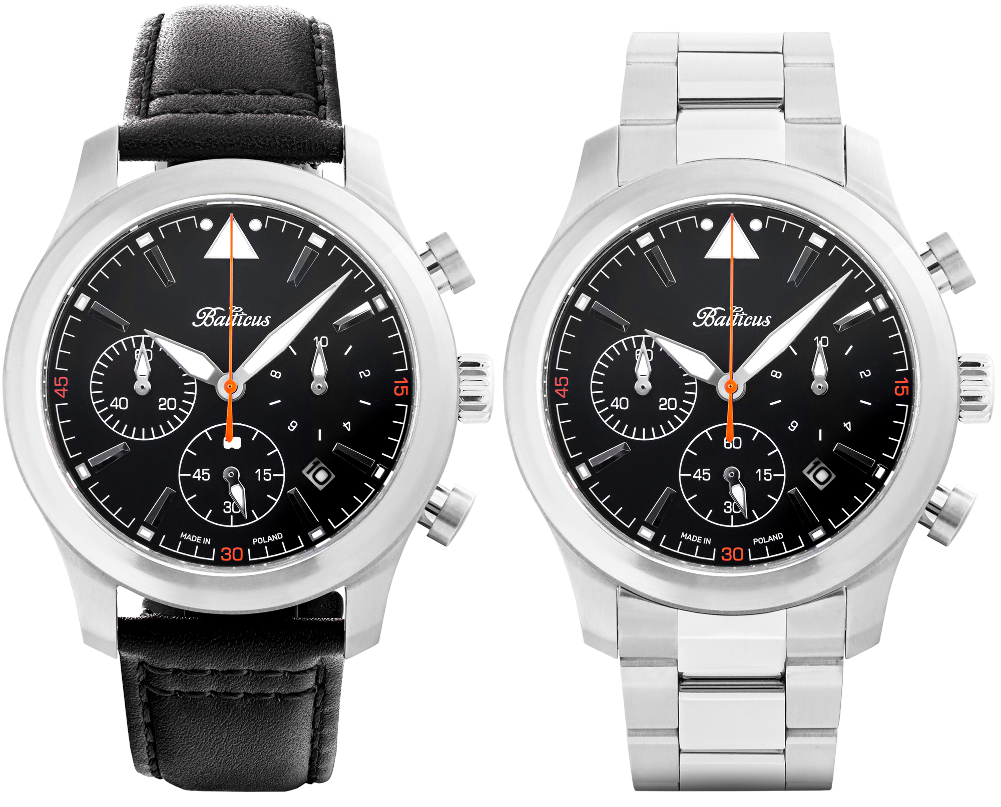 zegarek Balticus BALFSQCHBLA Flying Seal 44mm Czarny Limited Edition 50szt męski z chronograf Flying Seal - miniatura 3