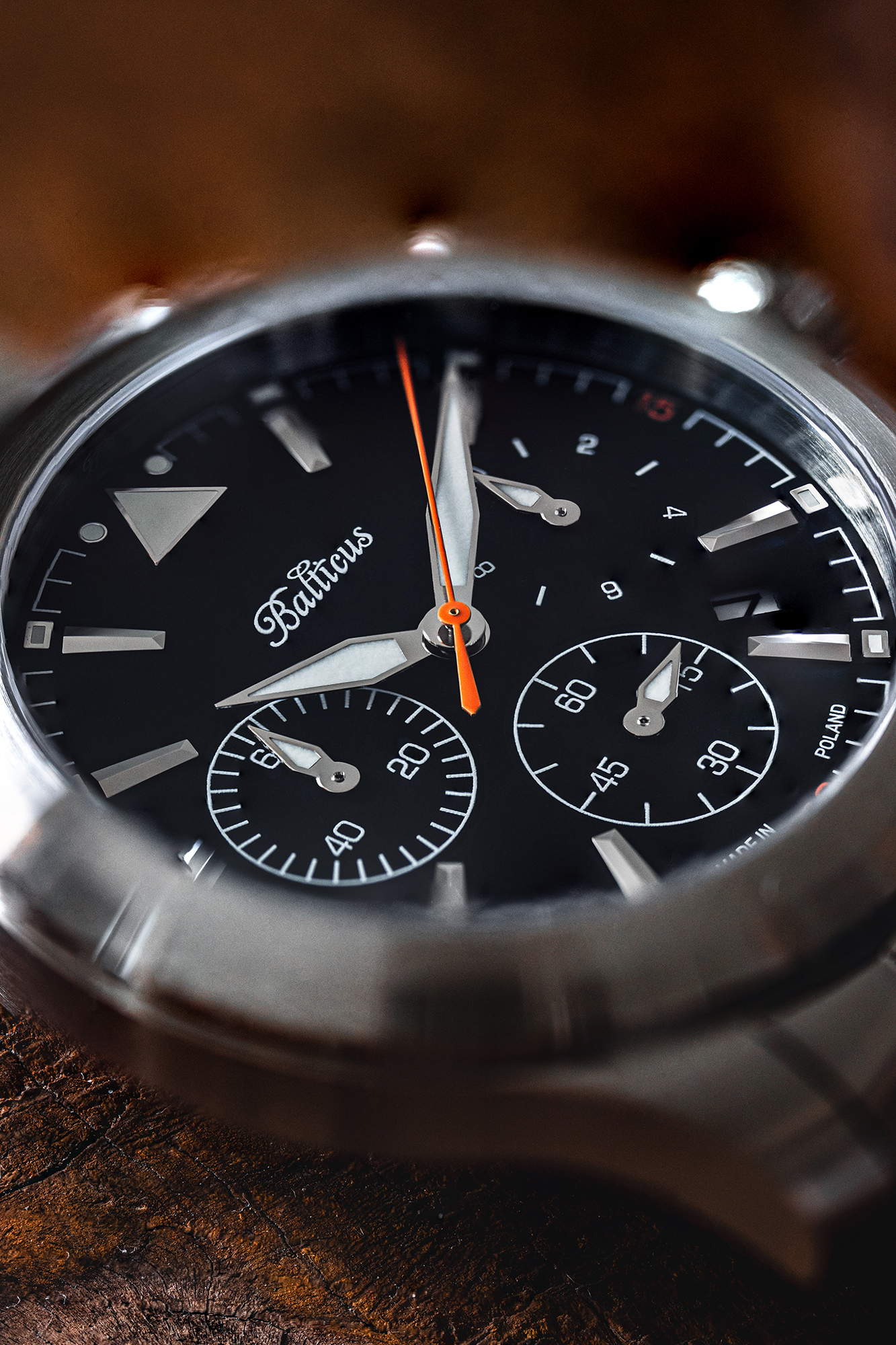 zegarek Balticus BALFSQCHBLA kwarcowy męski Flying Seal Flying Seal 44mm Czarny Limited Edition 50szt - miniatura 6