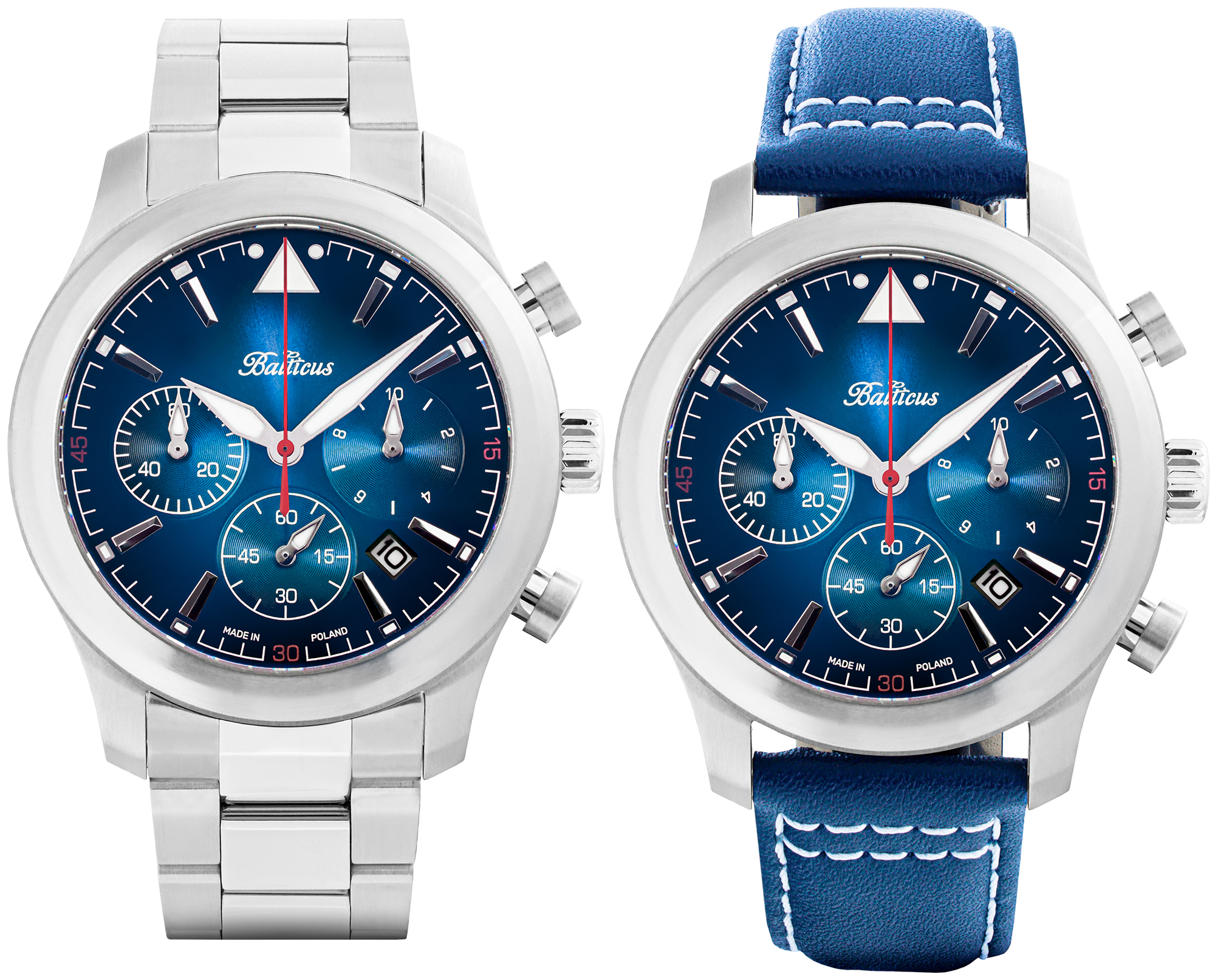 zegarek Balticus BALFSQCHBLU-P Flying Seal 44mm Niebieski Limited Edition 80szt męski z chronograf Flying Seal - miniatura 3
