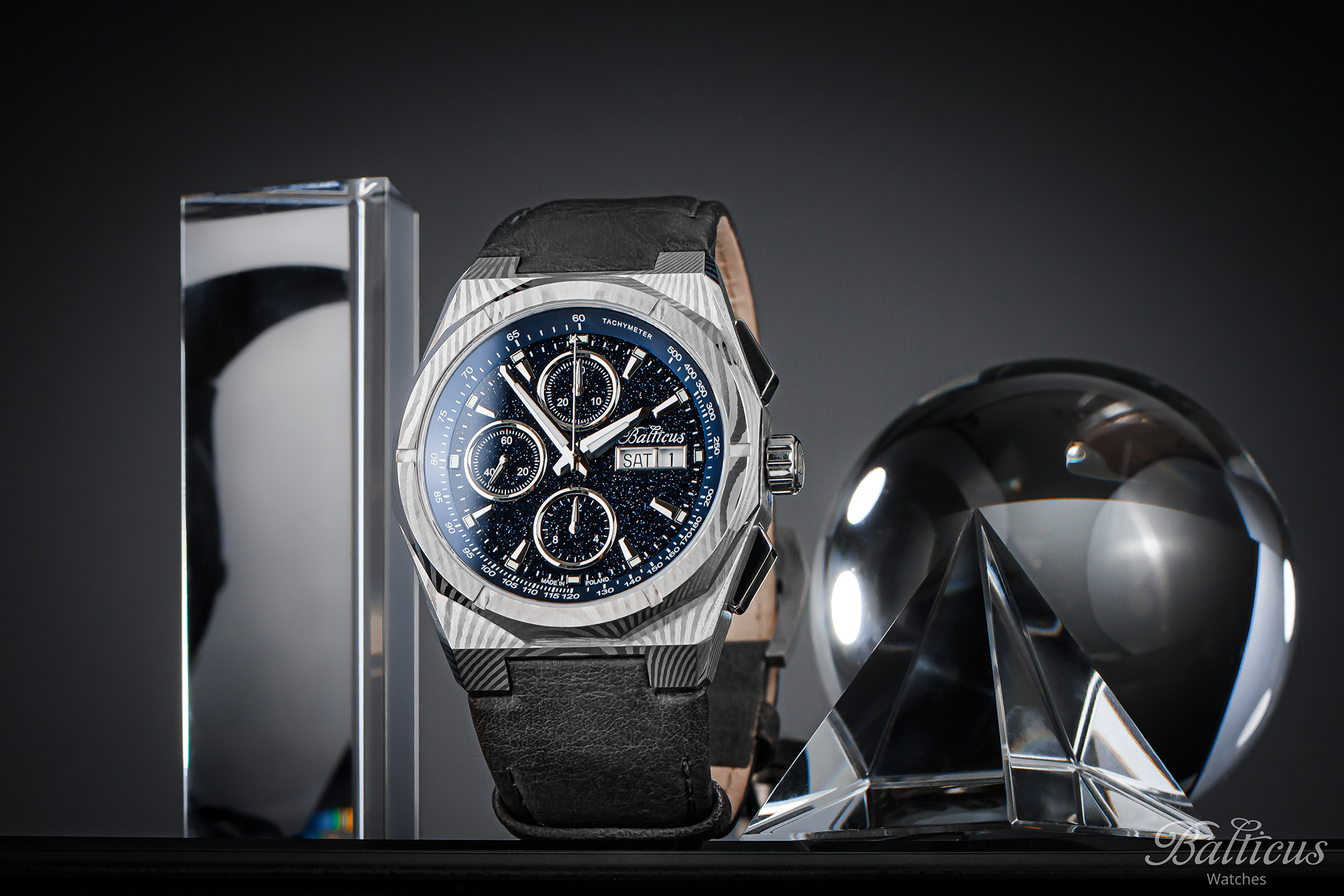 zegarek Balticus BLT-BALSDDCHABA Gwiezdny Pył DAMAST CHRONO 7750 42mm Awenturyn Niebieski Gwiezdny Pył szafirowe - miniatura 11