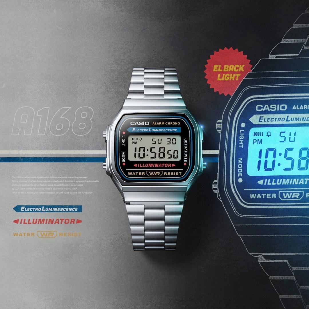 zegarek Casio Vintage A168WA-1YES Iconic VINTAGE Maxi akrylowe - miniatura 9