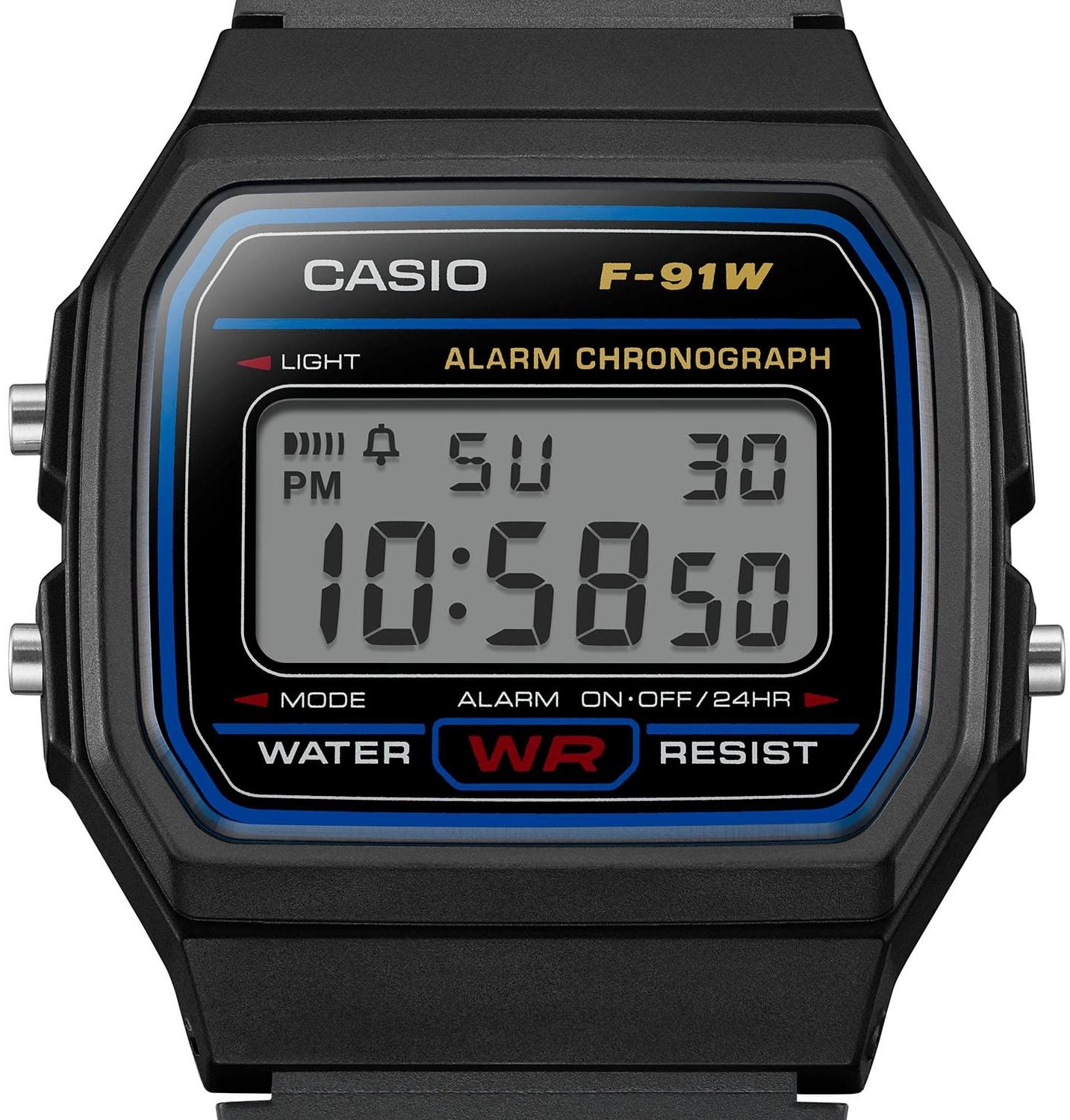 zegarek Casio Vintage F-91W-1YEG czarny Vintage - miniatura 7