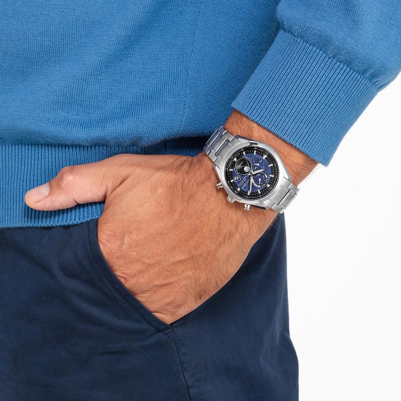 zegarek Citizen BY1010-81L szary Radio Controlled - miniatura 7