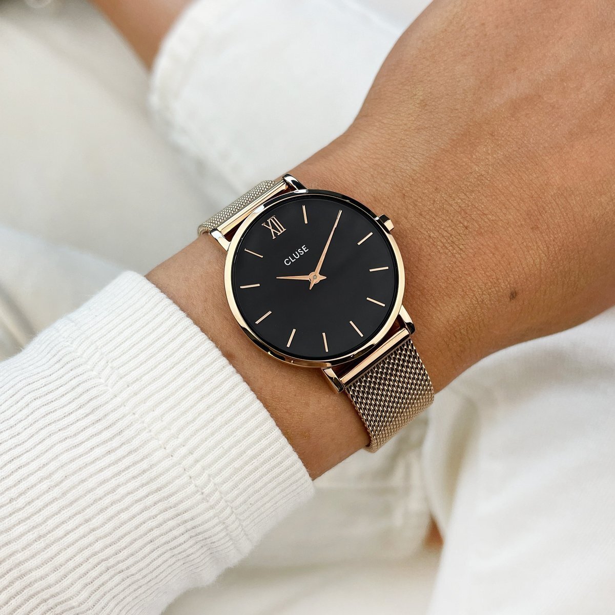 Mesh Rose Gold/Black Cluse CW0101203003 - hover