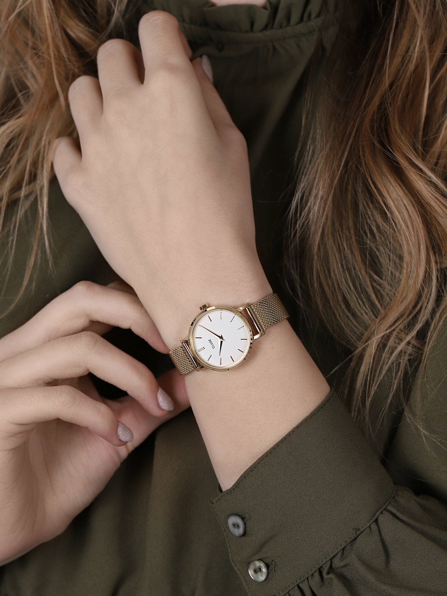 Petite Mesh White/Gold Cluse CW0101211001 - hover