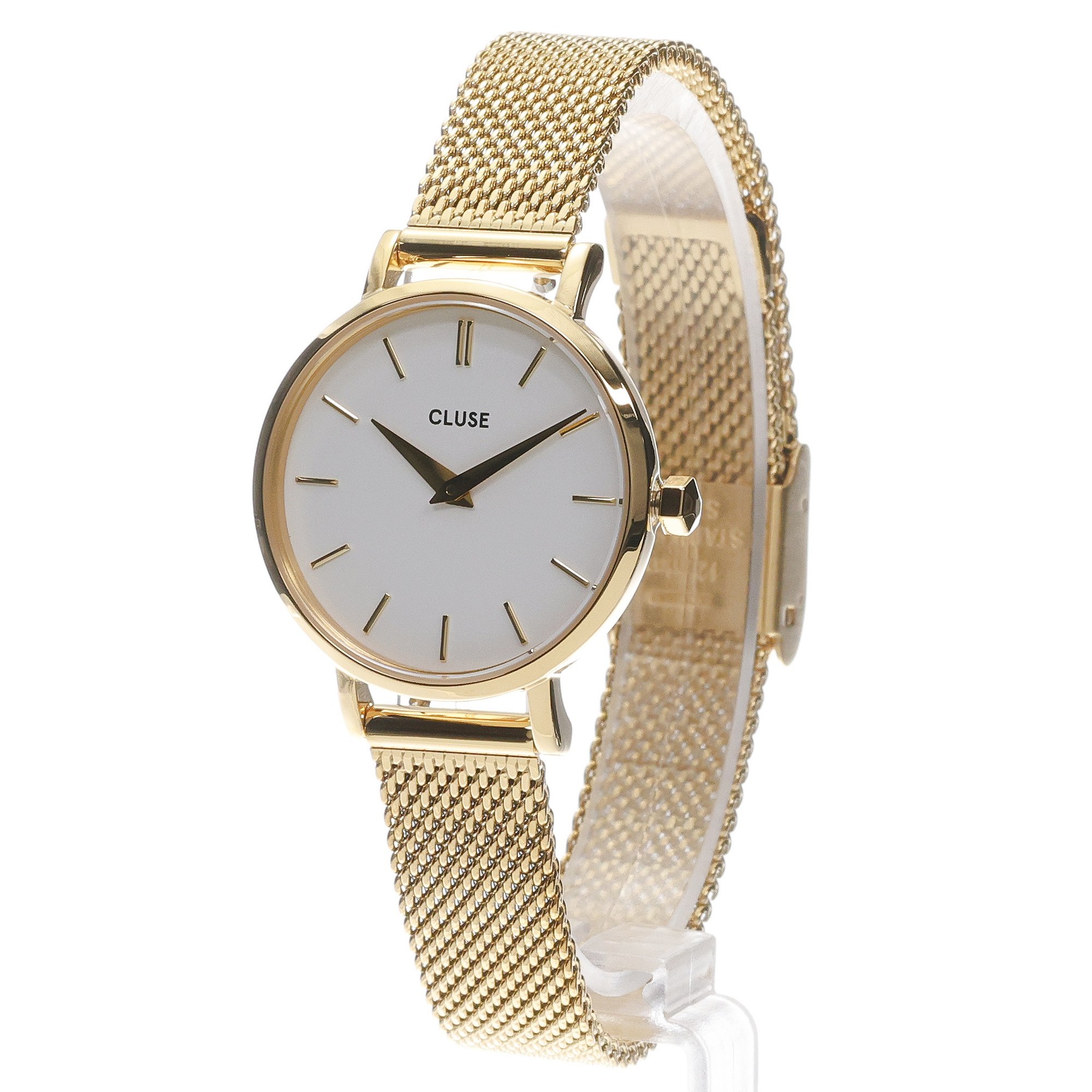 zegarek Cluse CW0101211001 Petite Mesh White-Gold Boho Chic Petite mineralne - miniatura 2