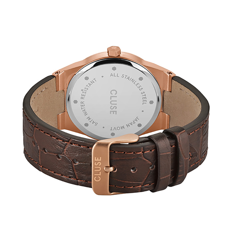 zegarek Cluse CW0101503002 kwarcowy męski Vigoureux Rose Gold Dark Brown Croco - miniatura 4