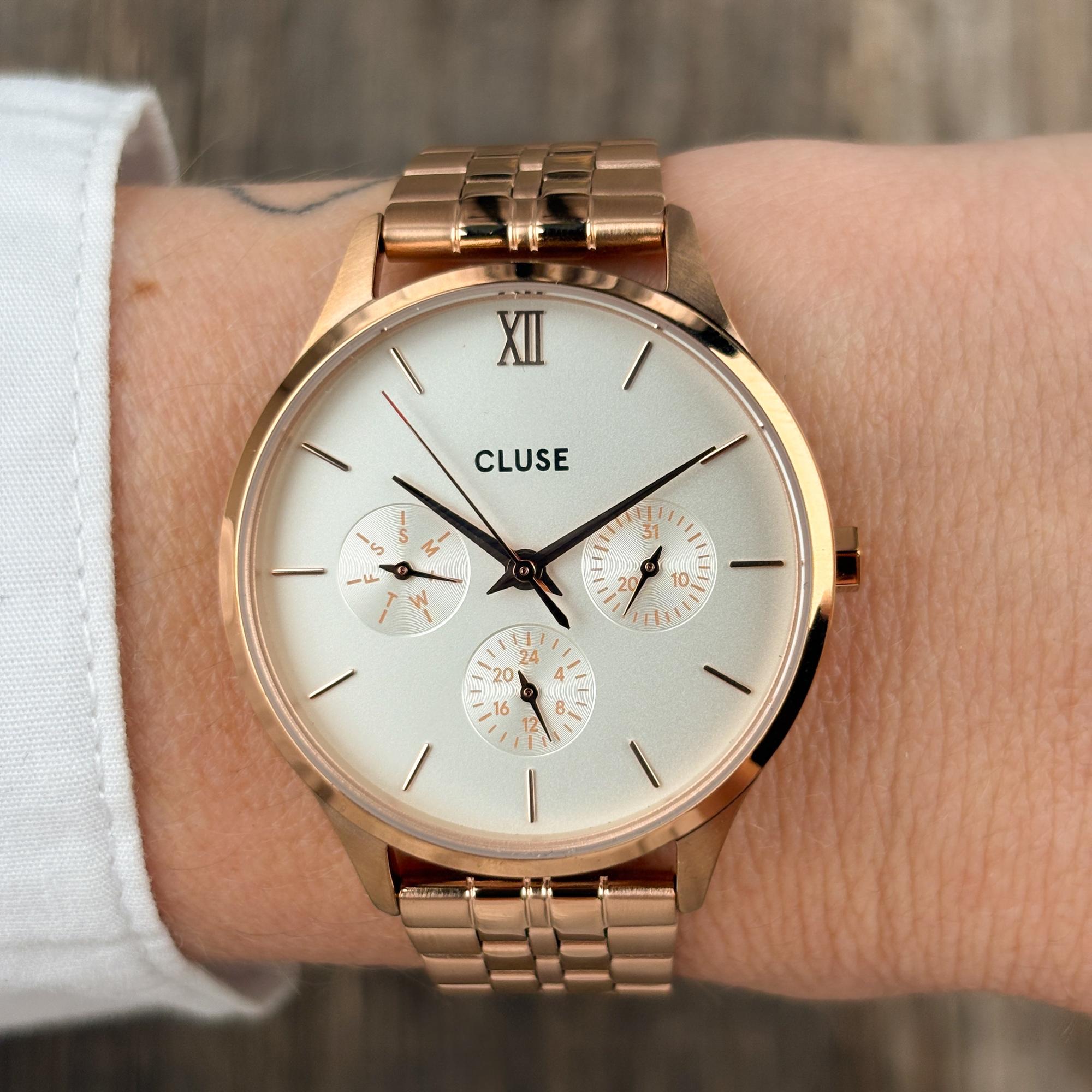zegarek Cluse CW10702 kwarcowy damski Minuit Minuit Multifunction White-Rose Gold - miniatura 9