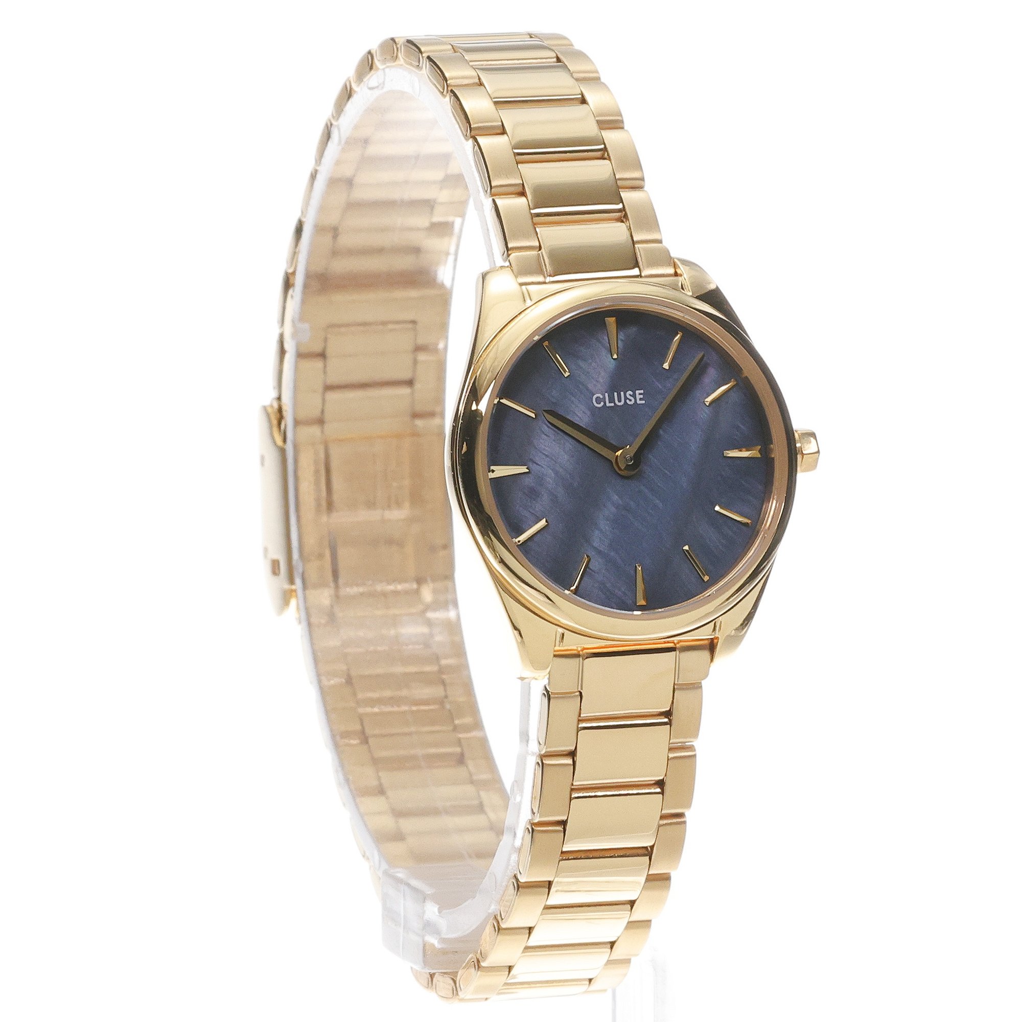 zegarek Cluse CW11707 kwarcowy damski Feroce Petite Watch Steel Blue Pearl Gold Colour - miniatura 3