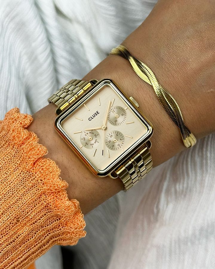 zegarek Cluse CW13801 mechaniczny damski La Tetragone La Tetragone Multifunction Gold - miniatura 8