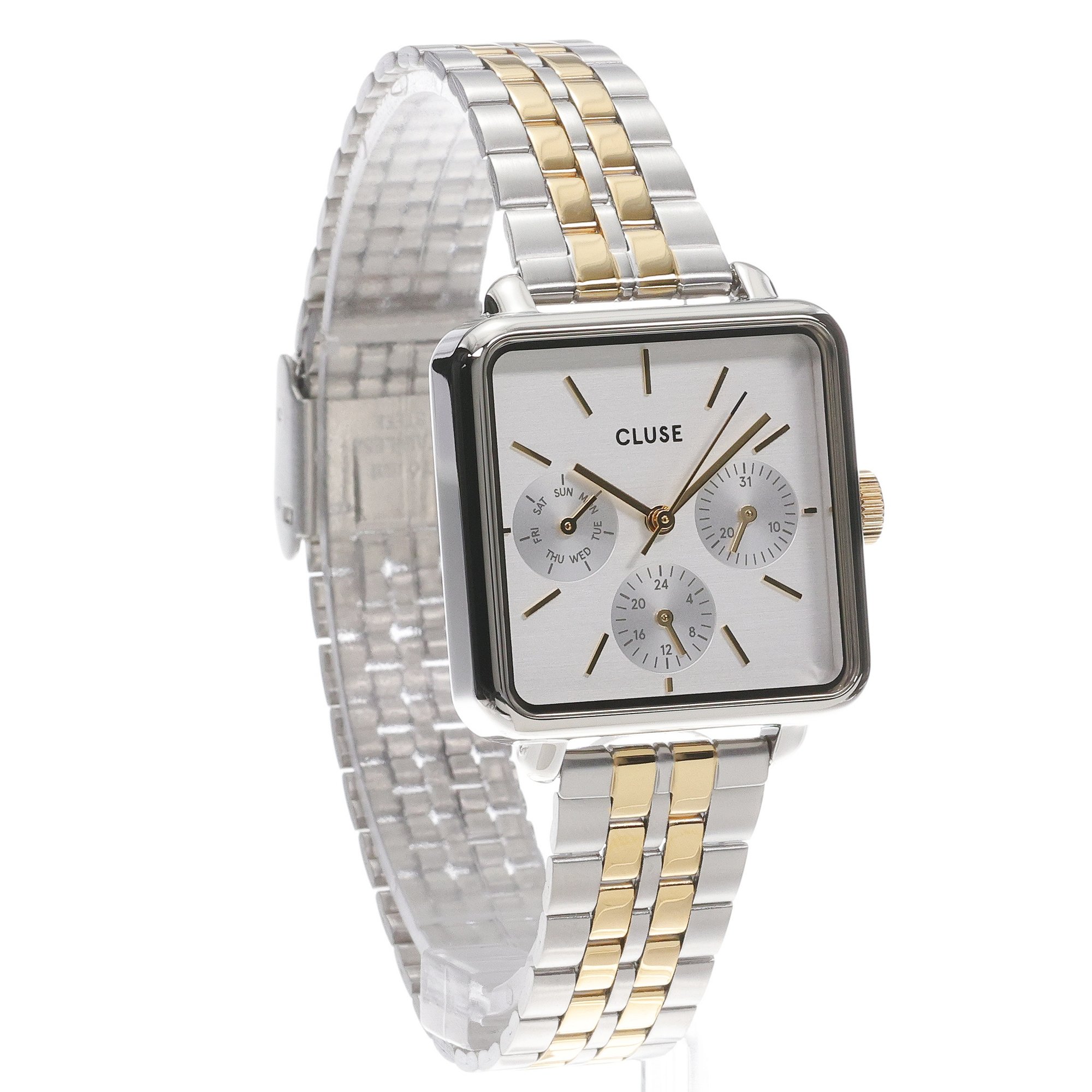 zegarek Cluse CW13803 kwarcowy damski La Tetragone La Tetragone Multifunction Silver-Gold - miniatura 3