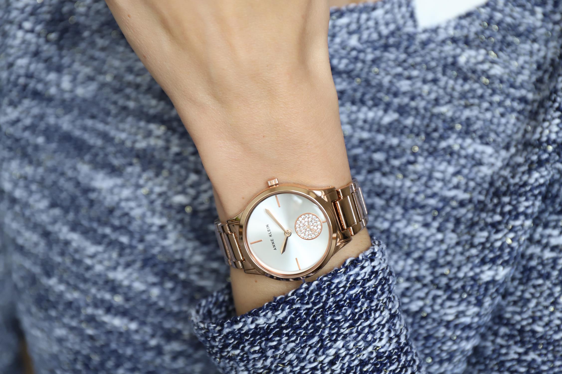 Anne Klein AK-3416SVRG zegarek różowe złoto klasyczny Bransoleta bransoleta - miniatura 3