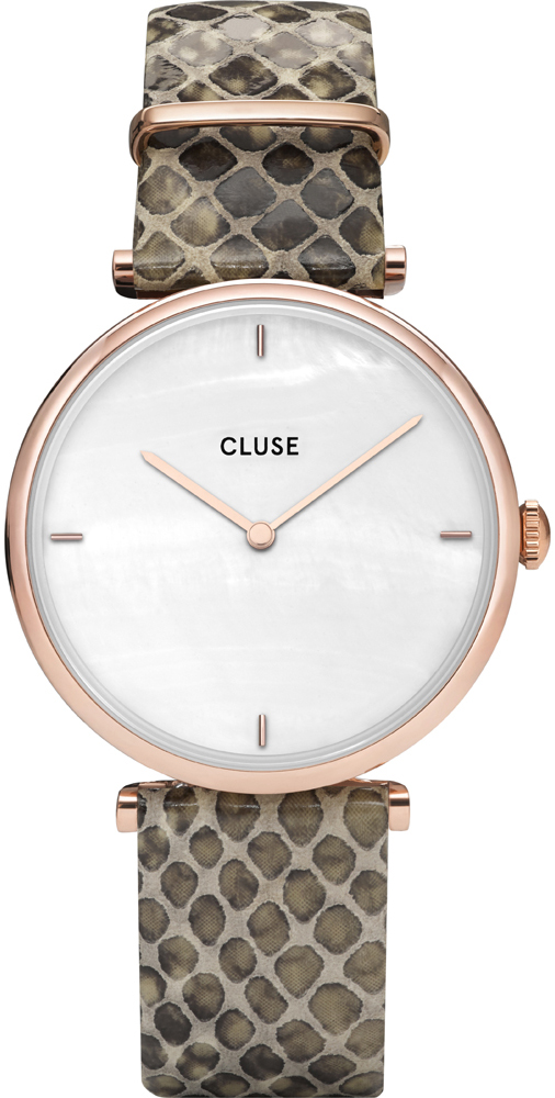 pasek Rose Gold White Pearl/Soft Grey Python Jungle Cluse CL61007 