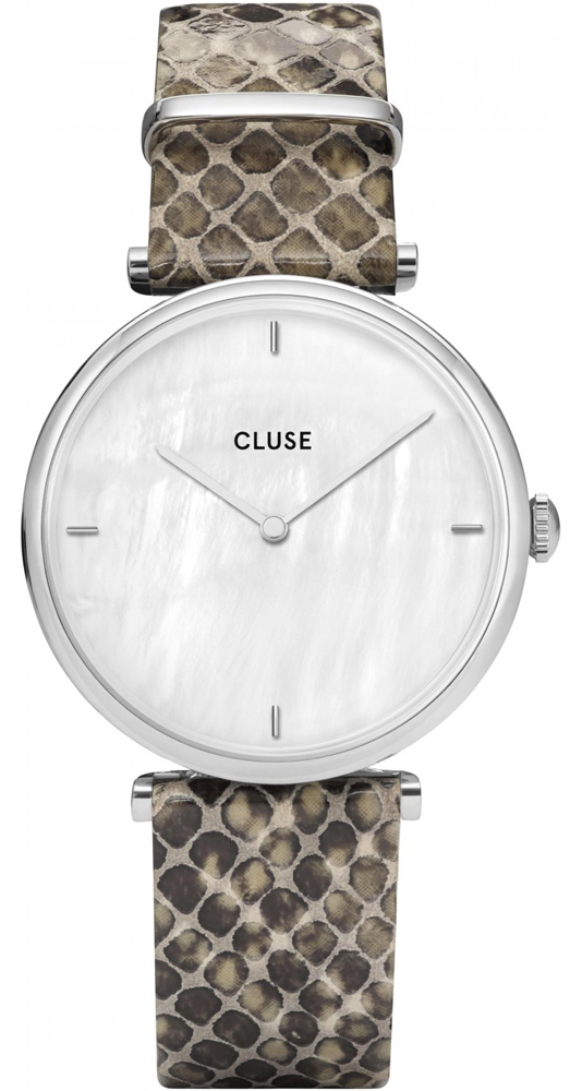 pasek Silver White Pearl/Soft Grey Python Jungle Cluse CL61009 