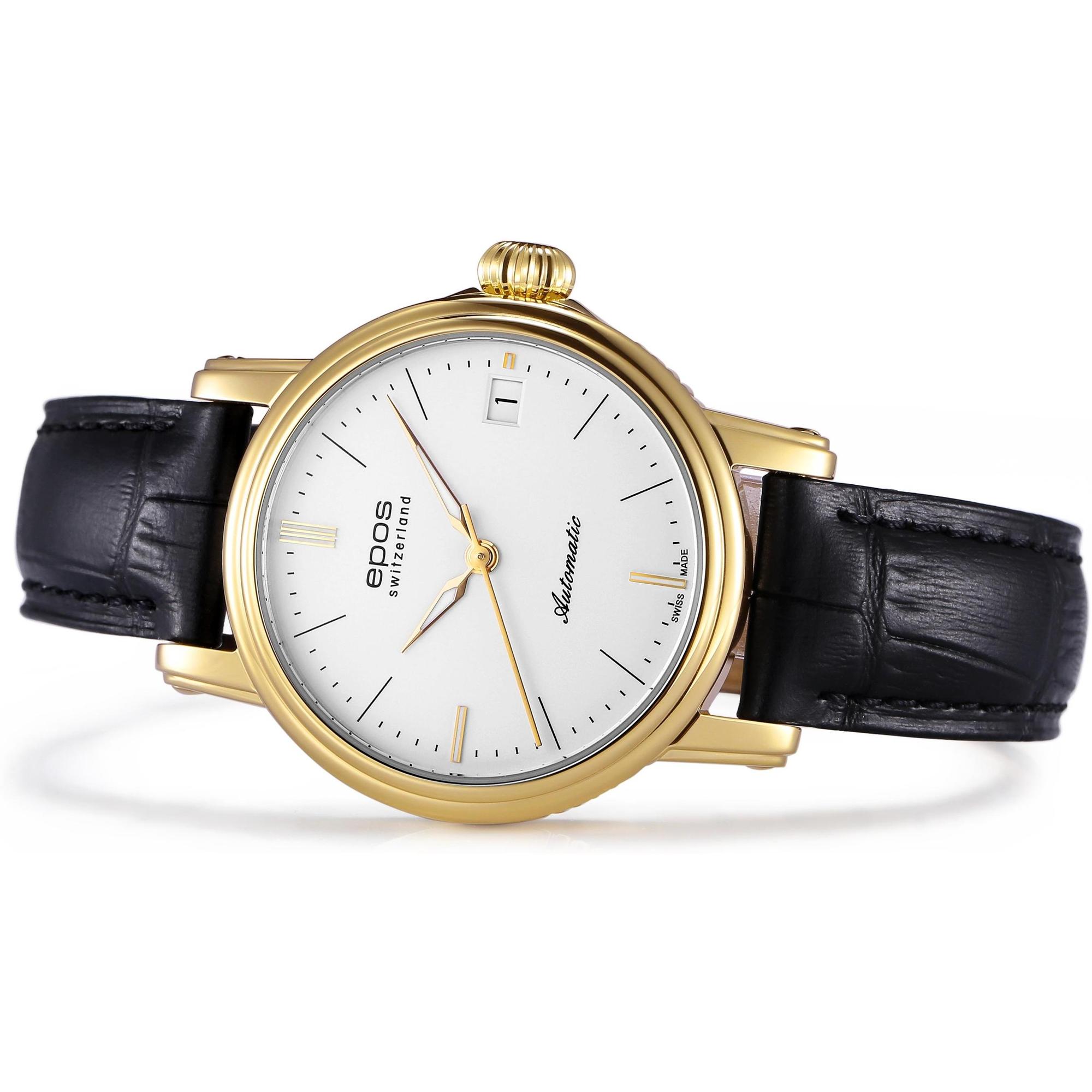 Epos 4390.152.22.10.15 zegarek złoty klasyczny Ladies pasek - miniatura 5