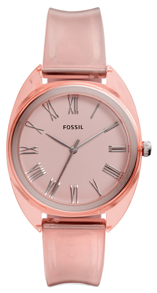 JUDE THREE-HAND Pink Silicone Strap 38mm Fossil ES4856 