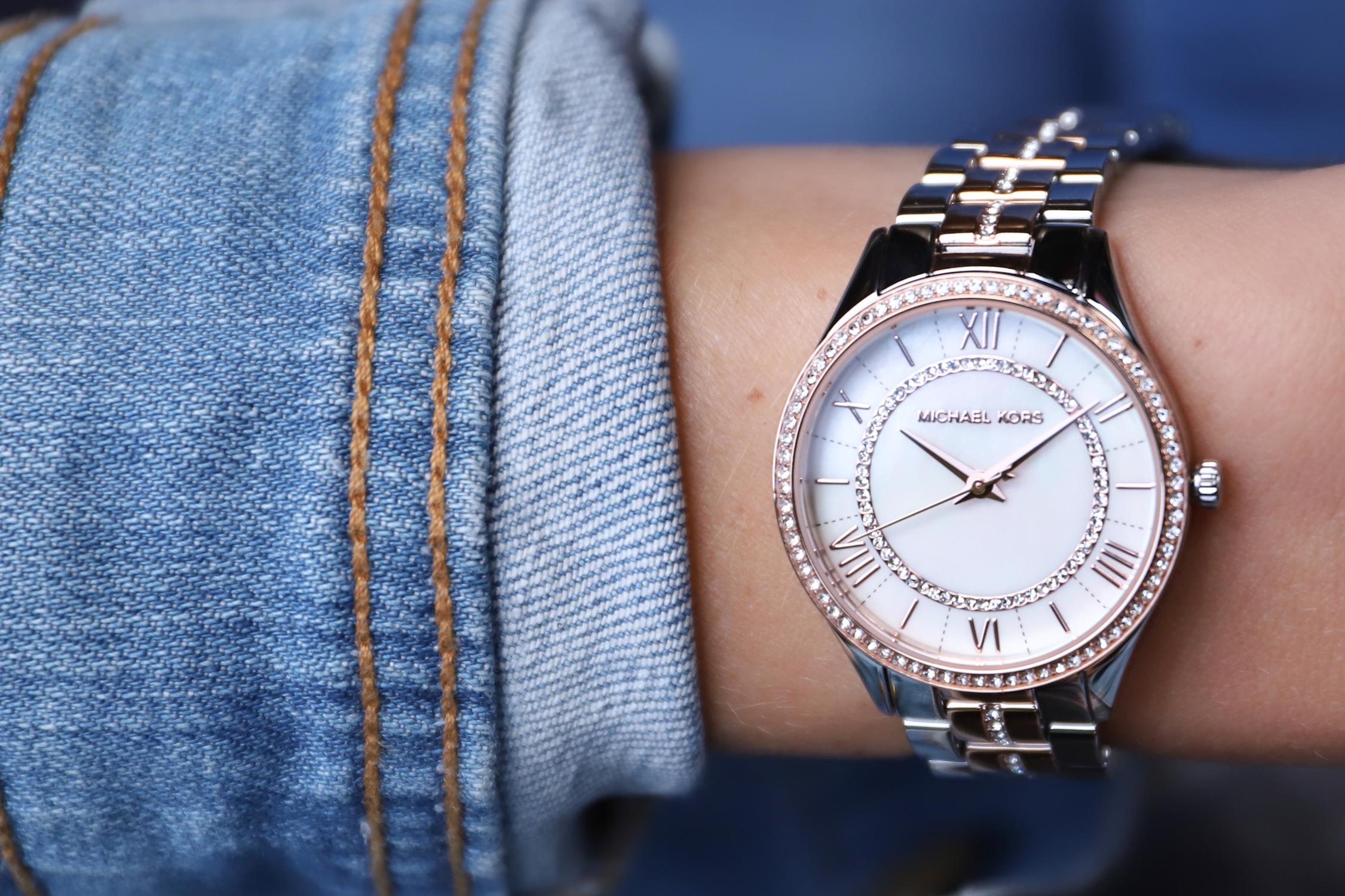 Michael Kors MK3979 zegarek srebrny klasyczny Lauryn bransoleta - miniatura 3