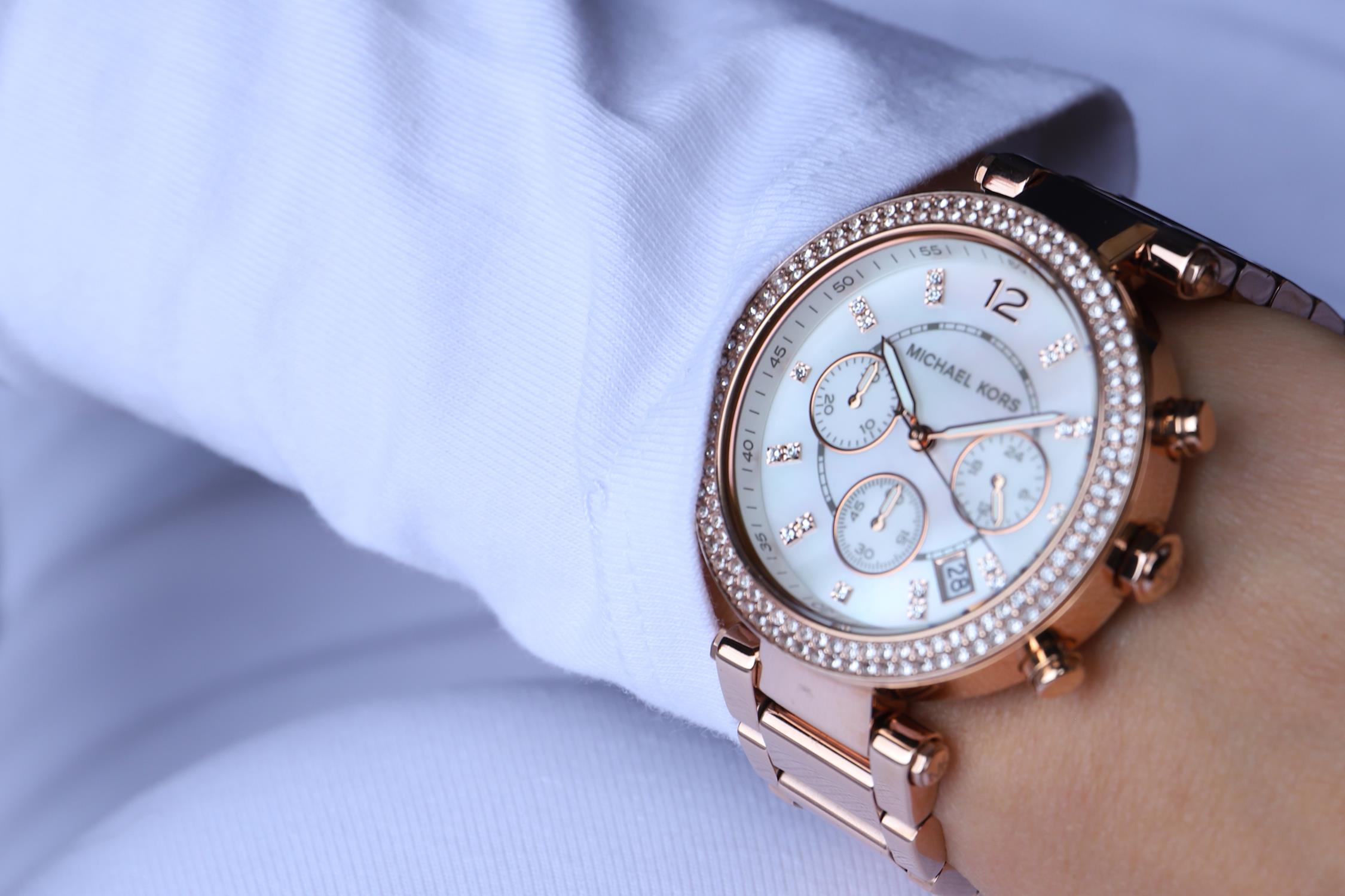 zegarek Michael Kors MK5491 różowe złoto Parker - miniatura 5