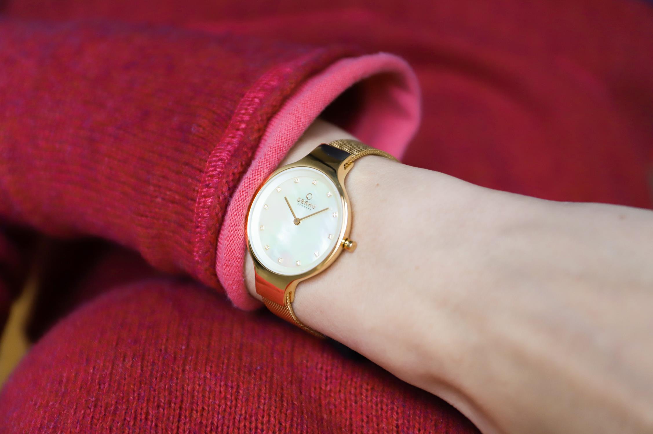 Obaku Denmark V173LXGGMG SKY - GOLD Slim fashion/modowy zegarek złoty - miniatura 6