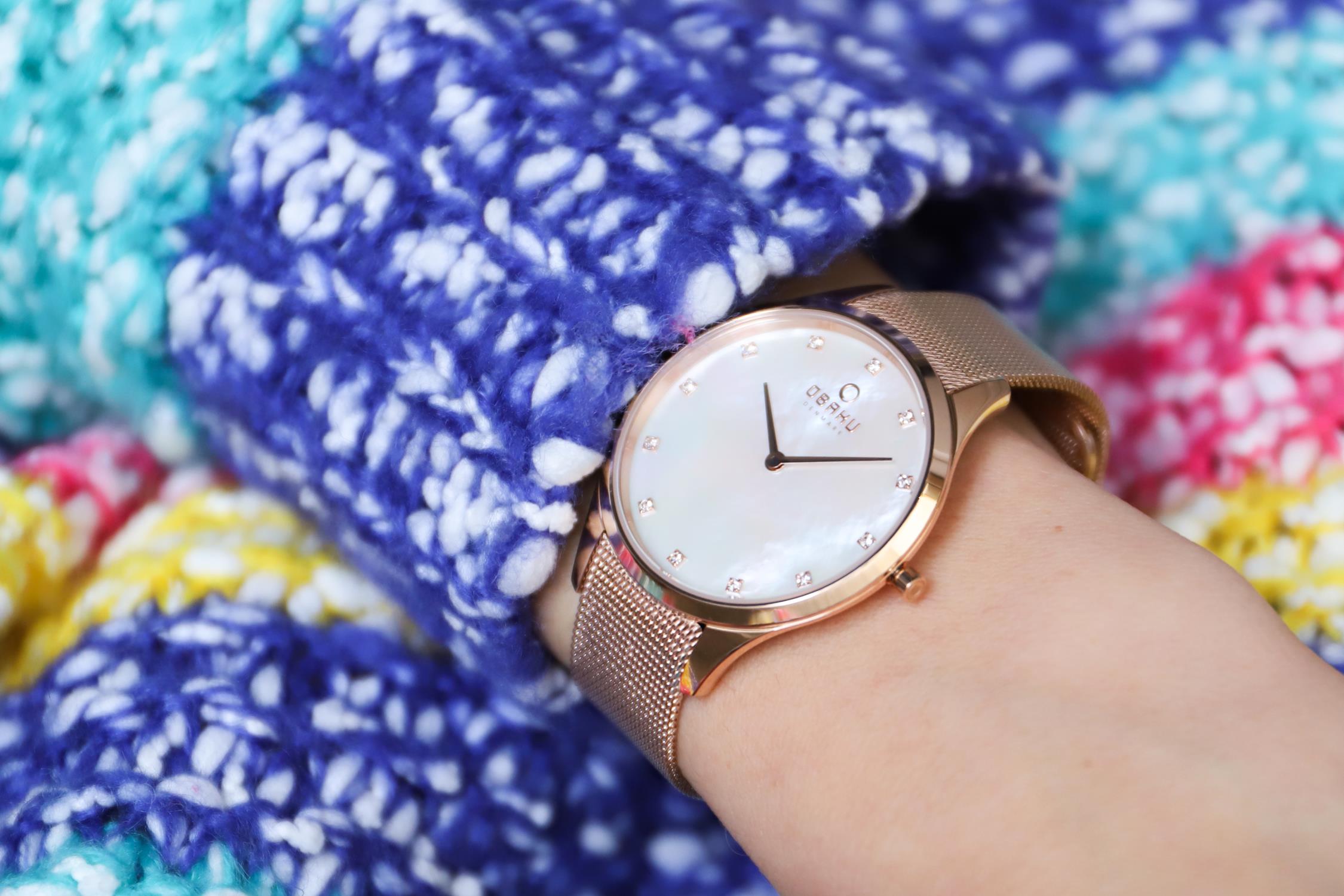 Obaku Denmark V217LXVWMV FIN - ROSE Slim fashion/modowy zegarek różowe złoto - miniatura 7